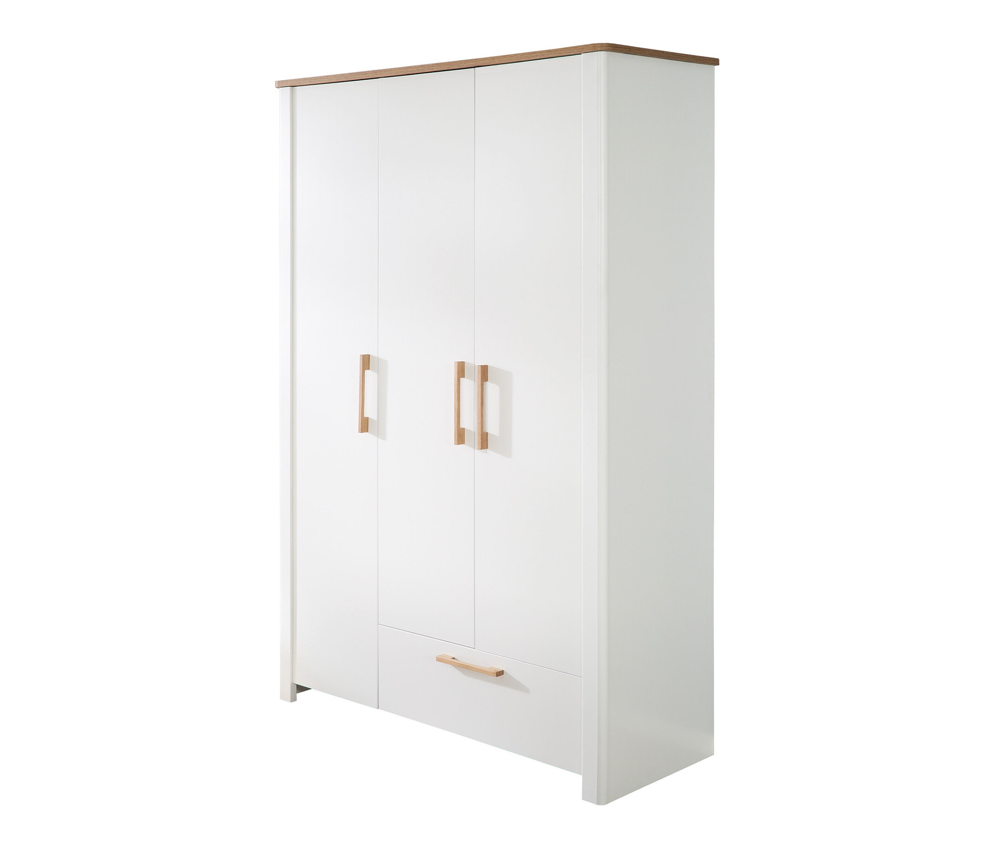 roba 3-Türiger Kleiderschrank »Ava« - 138,5x54x200cm - weiß - Holz / Holz / Metall