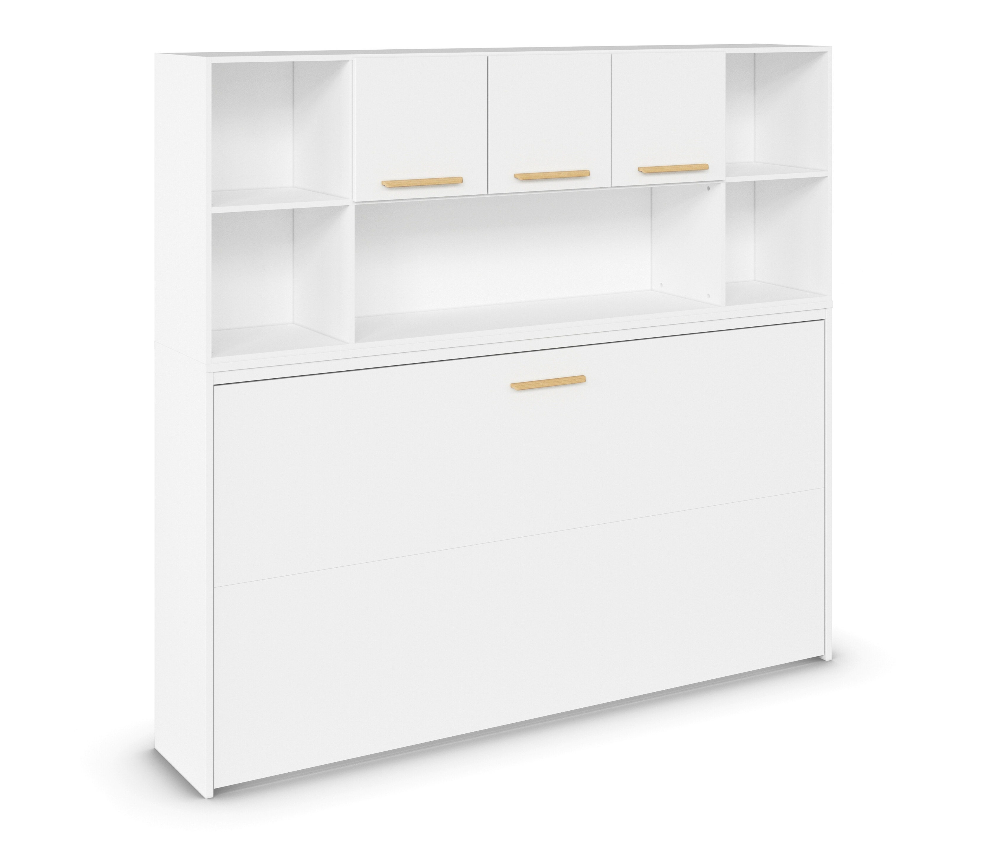 rauch Klappbett »Sucre« mit Regalelement - 214x44x197cm - weiß - Holz / Holz