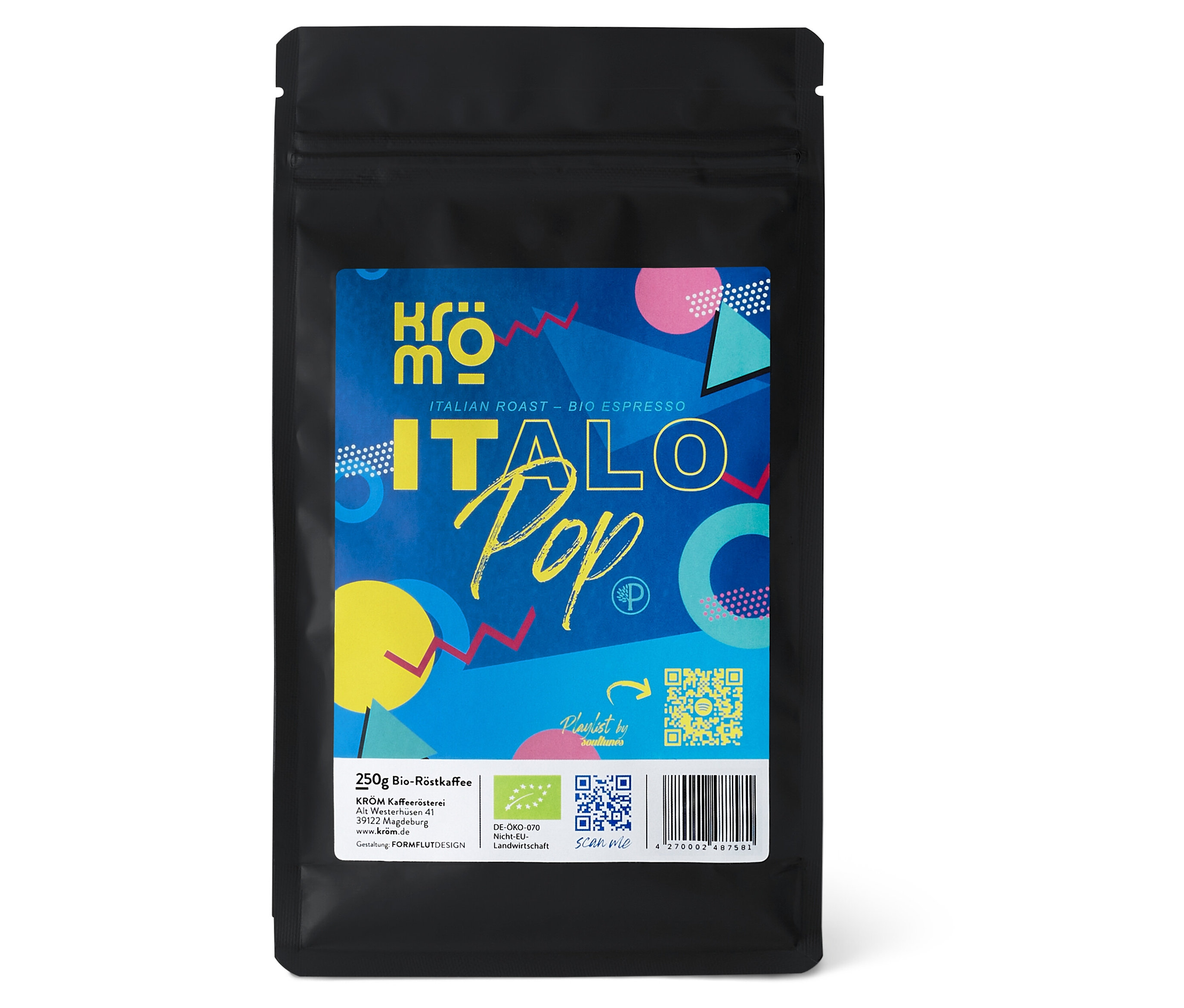 Kröm - Italo Pop Bio Espresso - 250 g Ganze Bohne - Intensität: 6/6