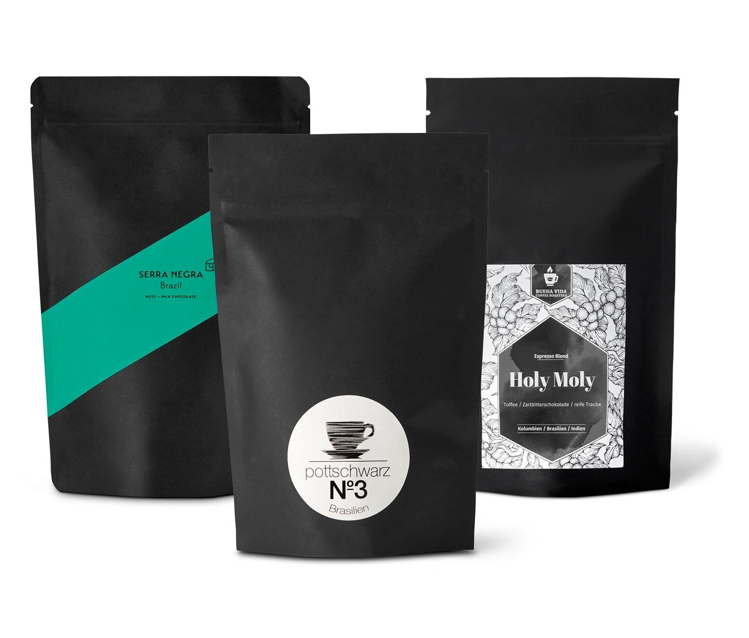 Tchibo - Espresso Probierpaket 'Minimal Black' - 3x 250 g Ganze Bohne