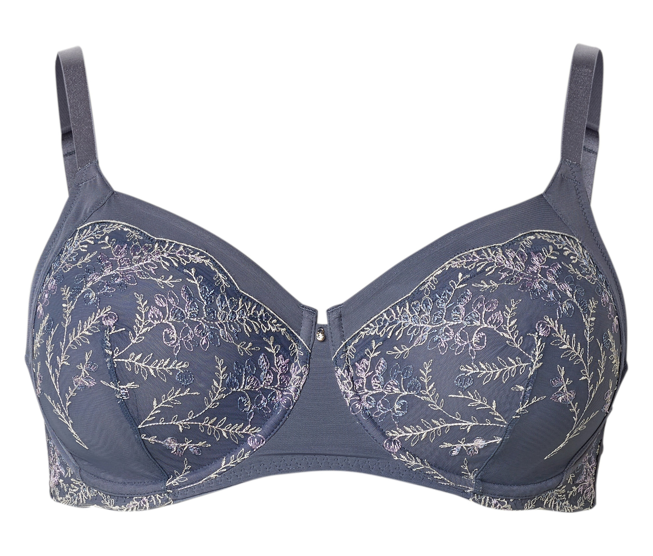 Tchibo - Bügel-BH mit Stickerei - Damen - Gr. 80D - blau