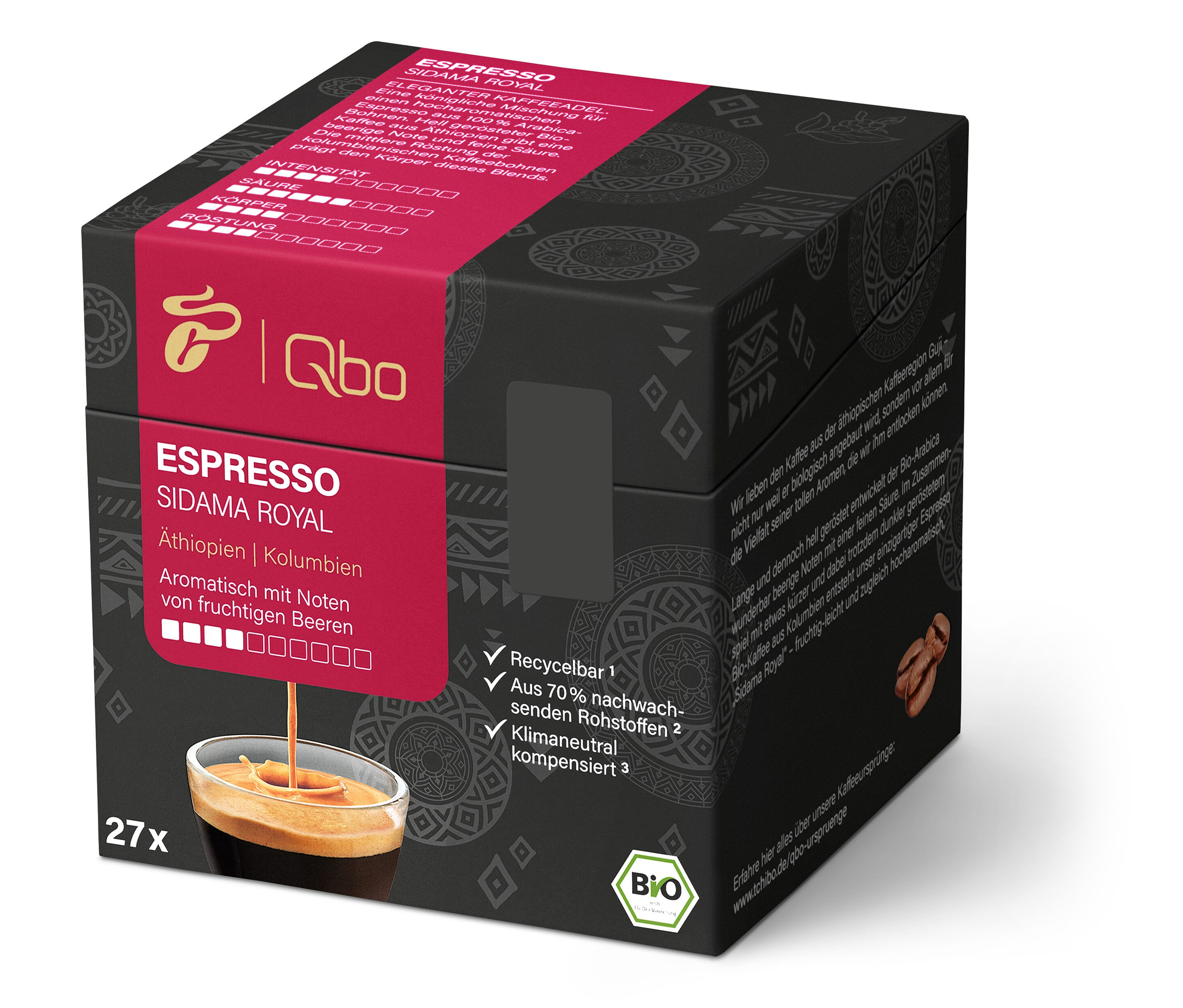 Qbo Espresso Sidama Royal - 27 Kapseln - Intensität: 4/10