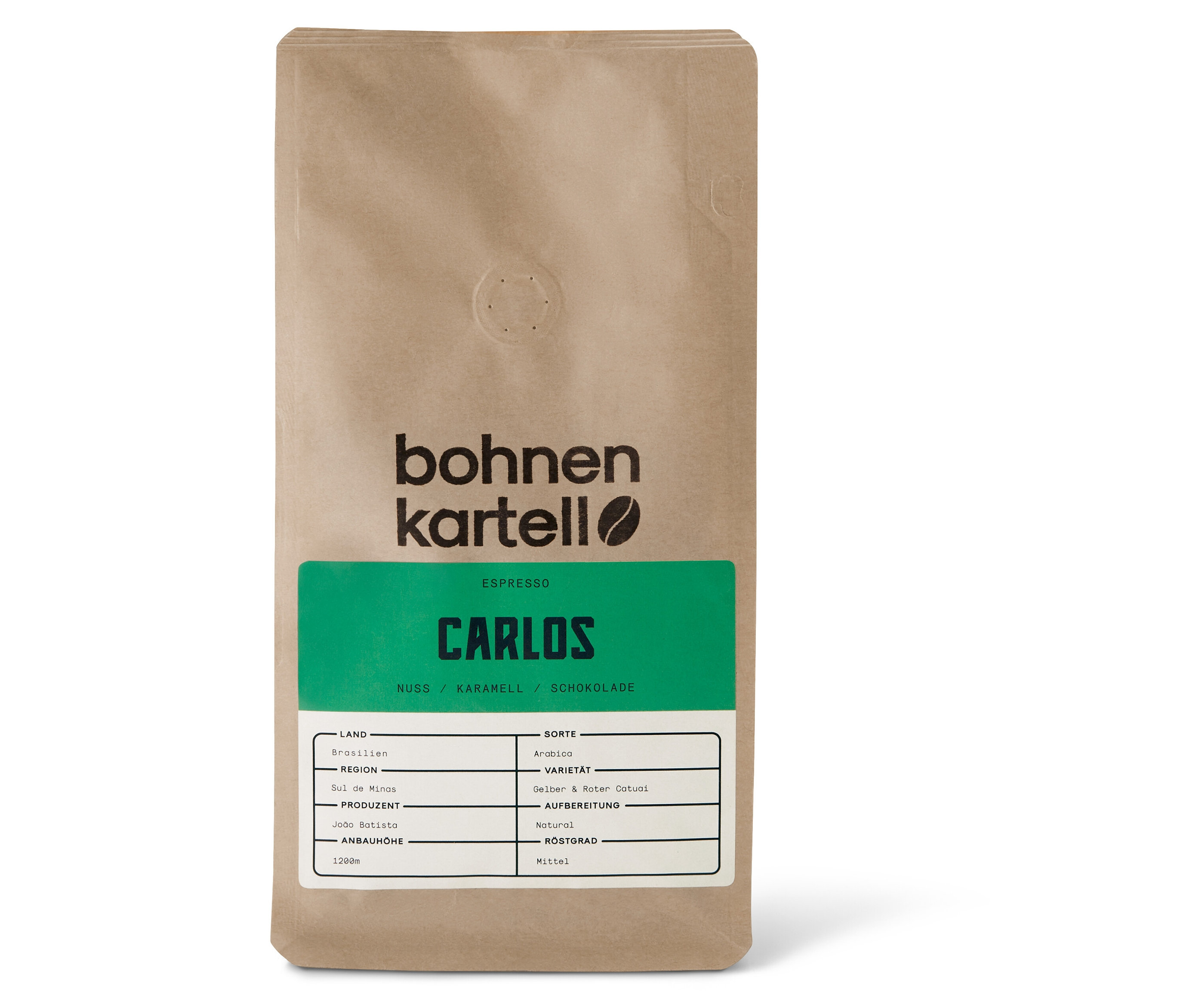 bohnenkartell - Carlos Espresso - 250 g Ganze Bohne - Intensität: 4/6