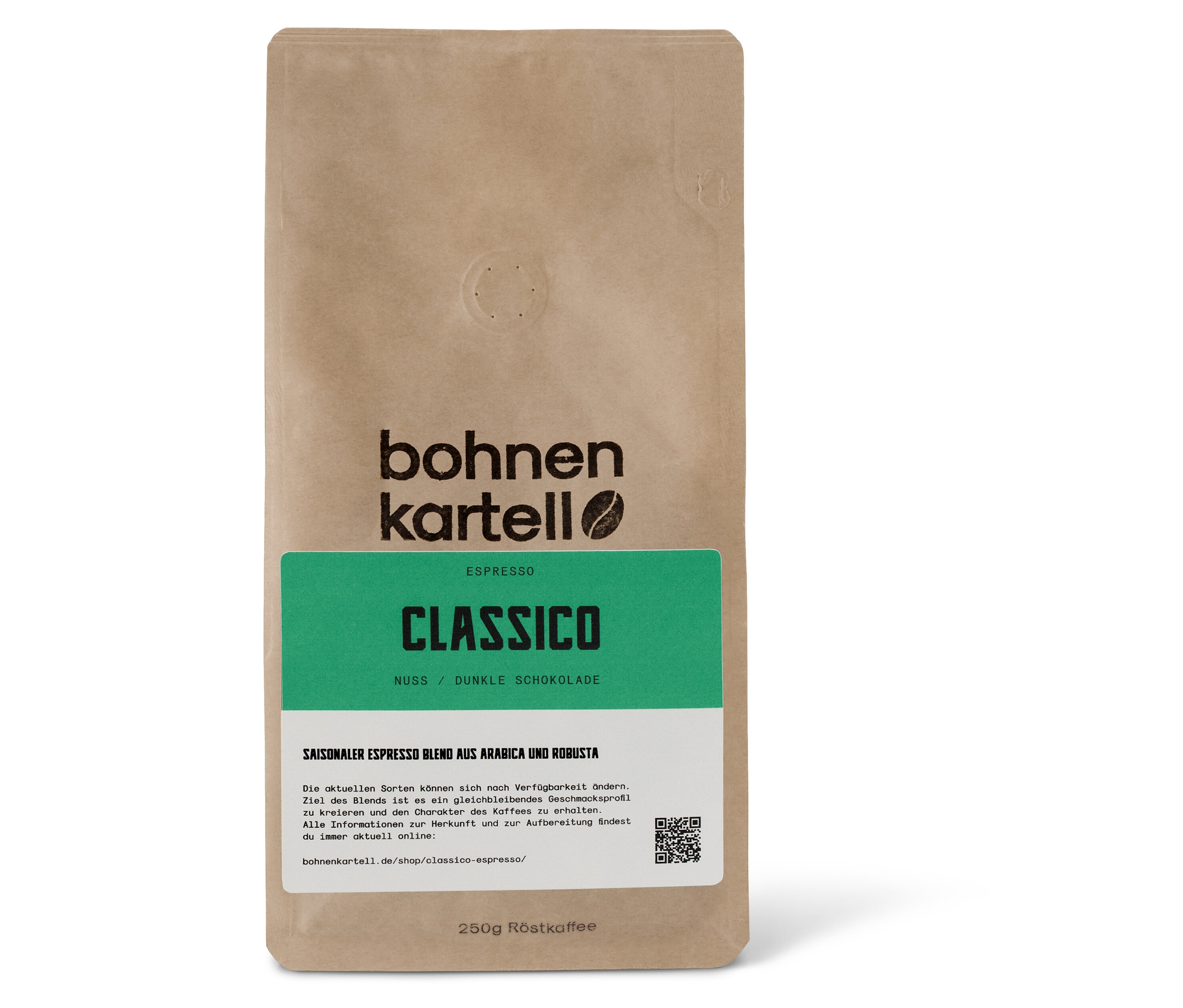 bohnenkartell - Classico Espresso - 250 g Ganze Bohne - Intensität: 5/6