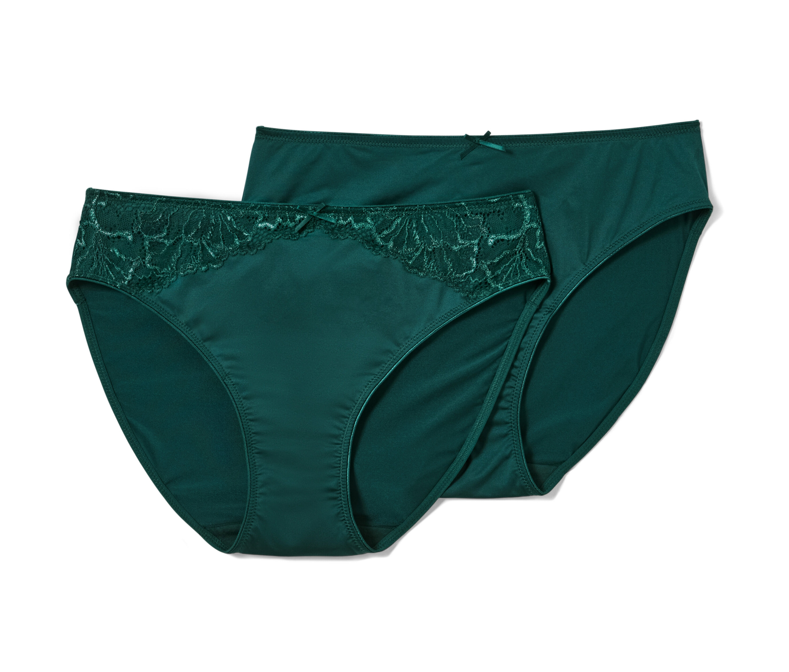 Tchibo - 2 Slips - Damen - Gr. S - dunkelgrün