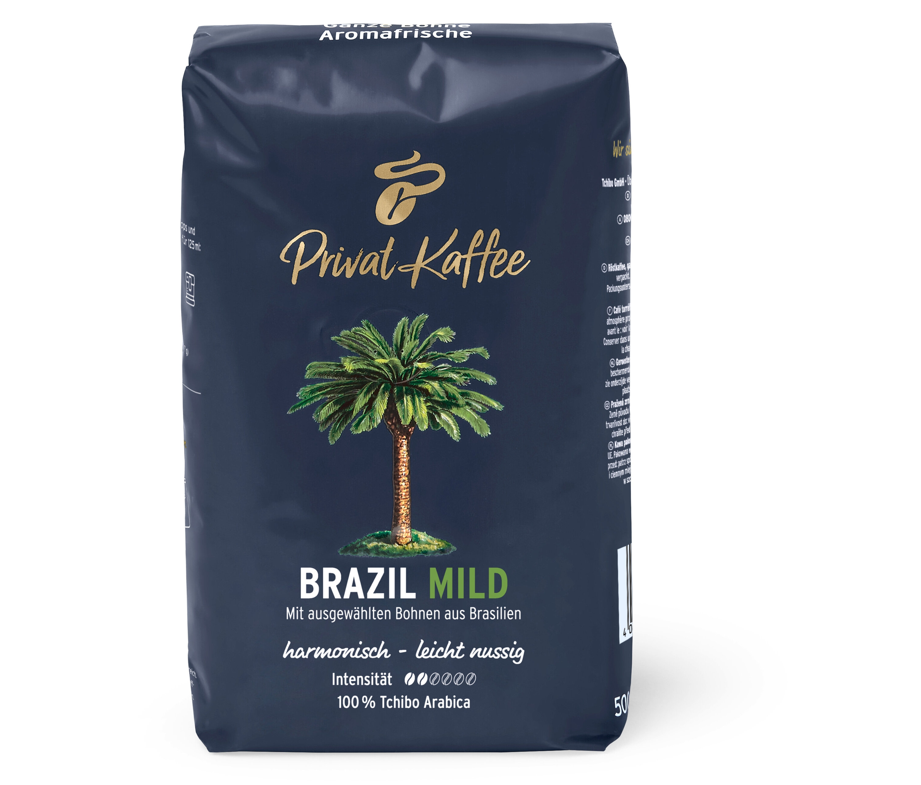 Tchibo - Privat Kaffee Brazil Mild - 500 g Ganze Bohne - Intensität: 2/6