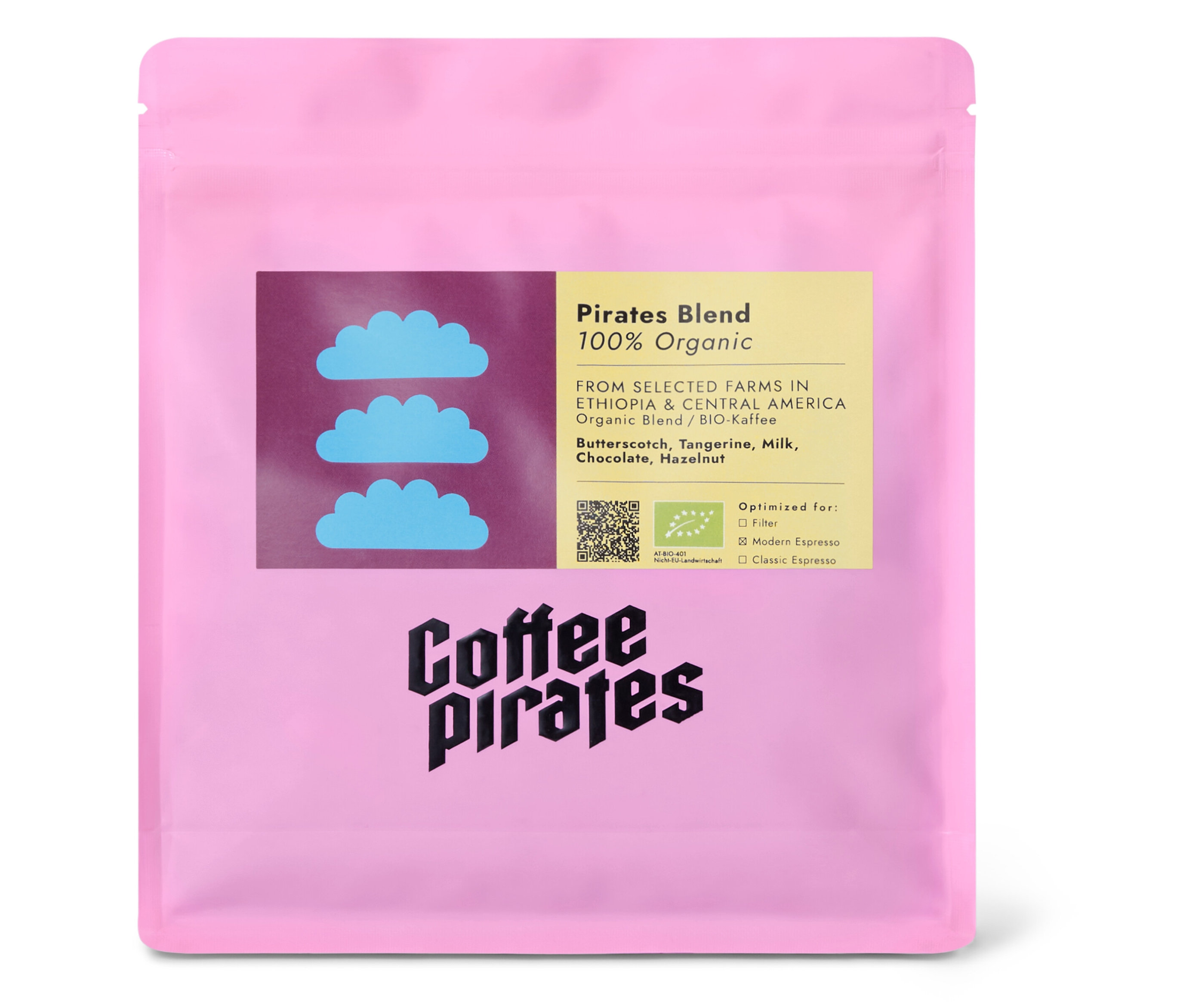 Coffee Pirates - Pirates Blend Bio Espresso - 250 g Ganze Bohne - Intensität: 4/6