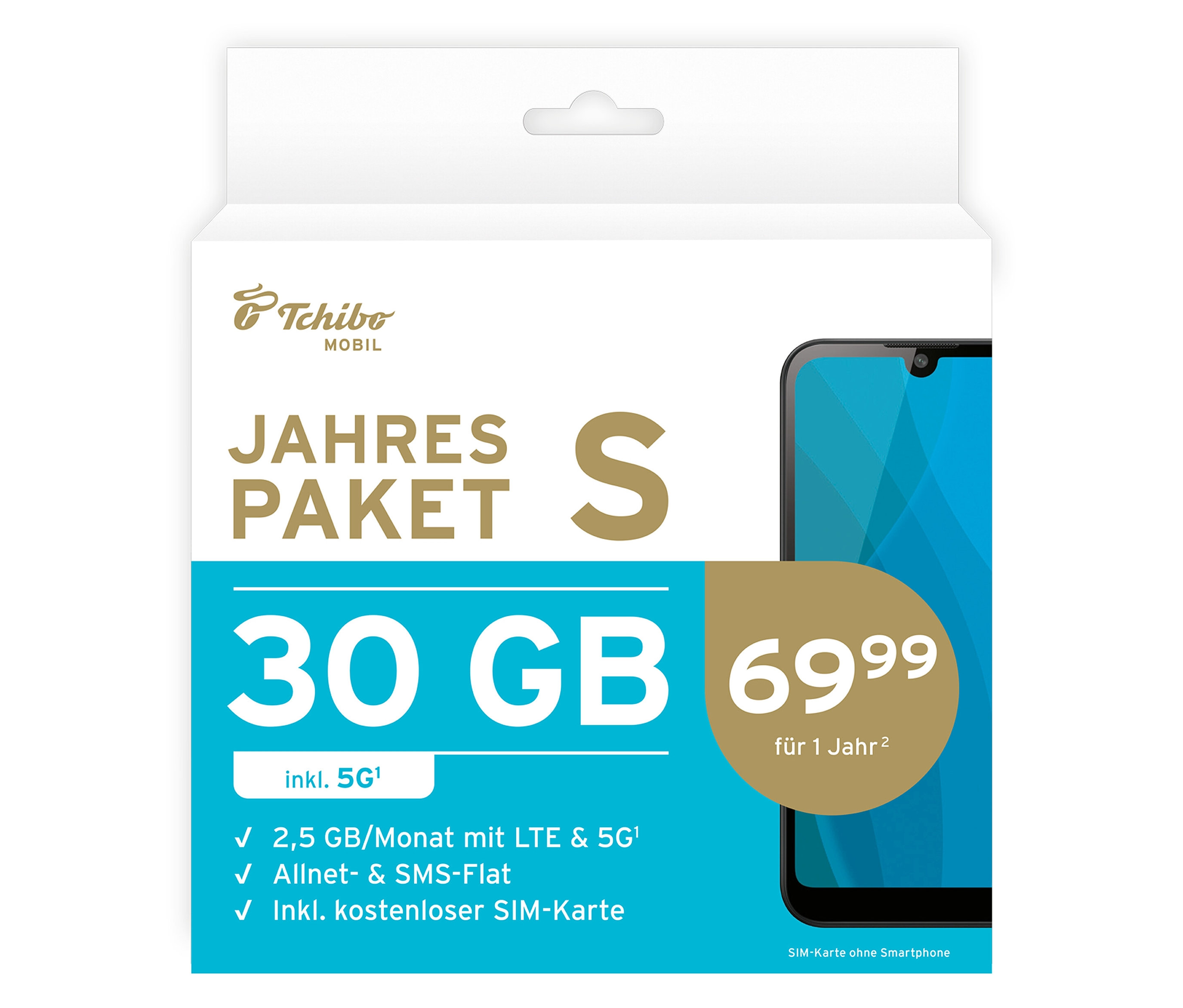Tchibo - Jahrespaket S mit 30 GB inkl. SIM-Karte