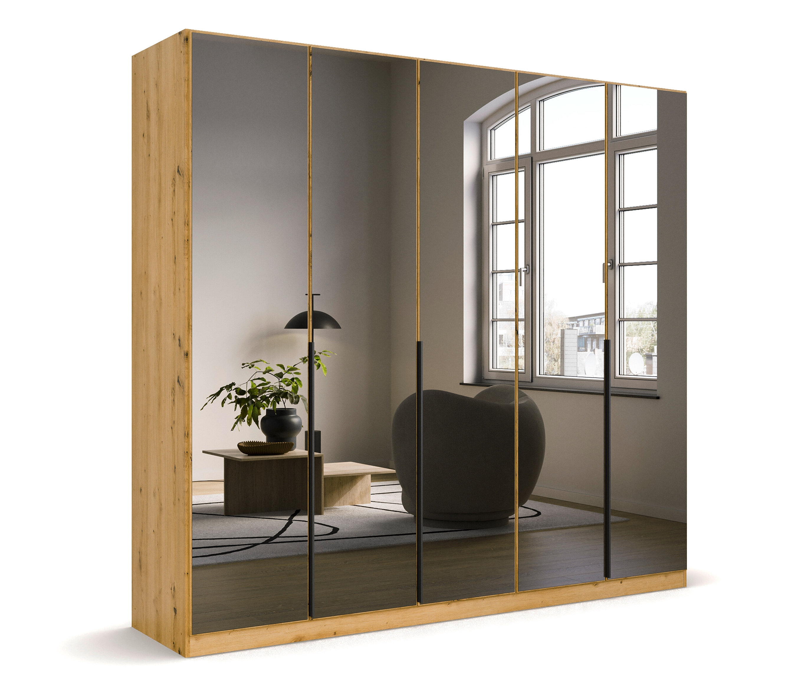 rauch Kleiderschrank »Skyla« - 226x54x226cm - braun - Holz / Holz