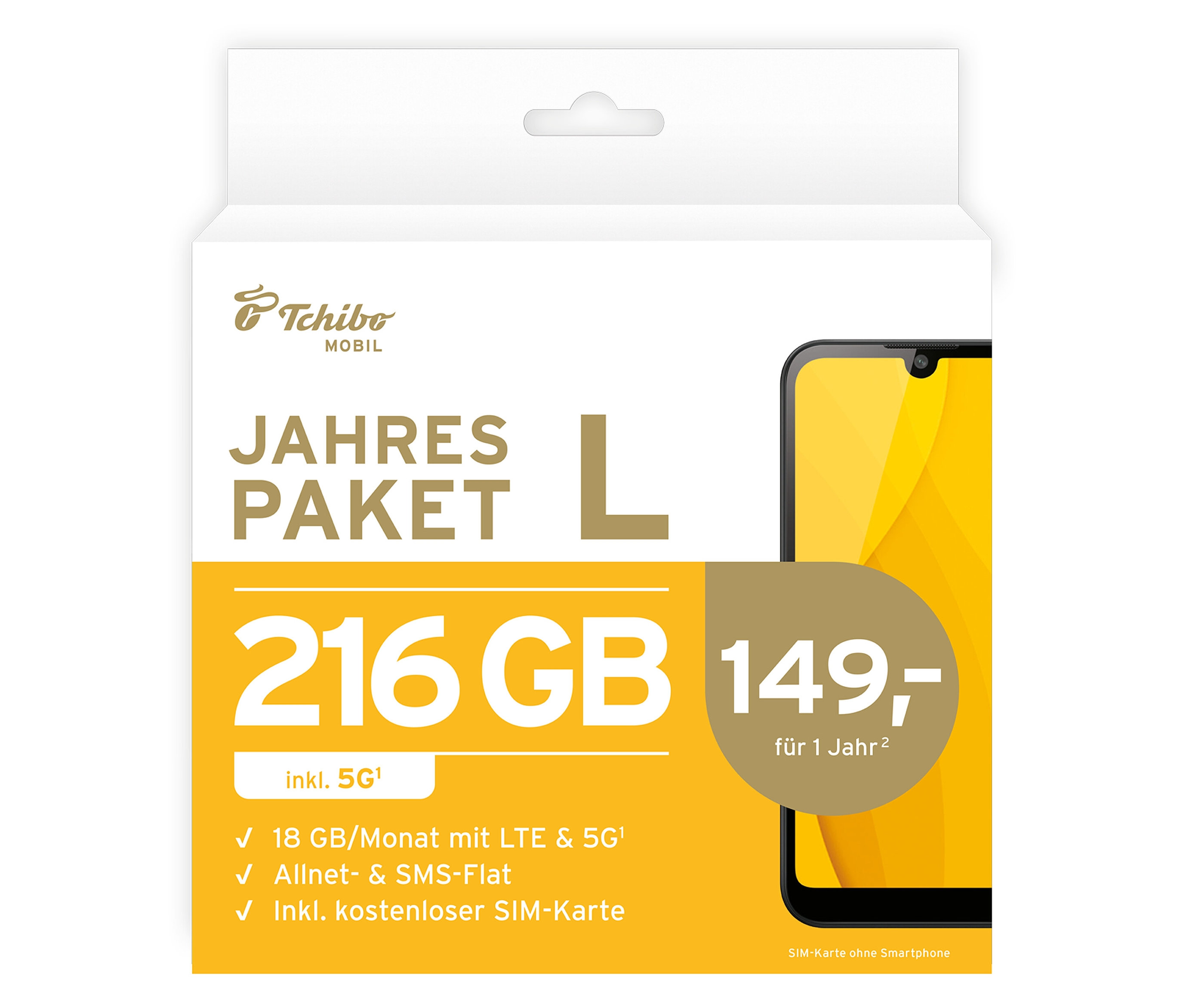 Tchibo - Jahrespaket L mit 216 GB inkl. SIM-Karte