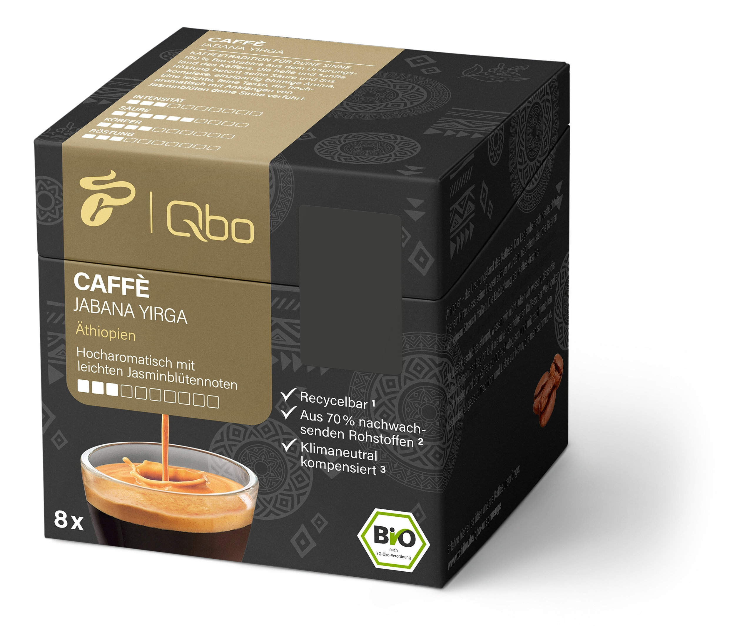 Qbo Caffè Jabana Yirga - 8 Kapseln - Intensität: 3/10