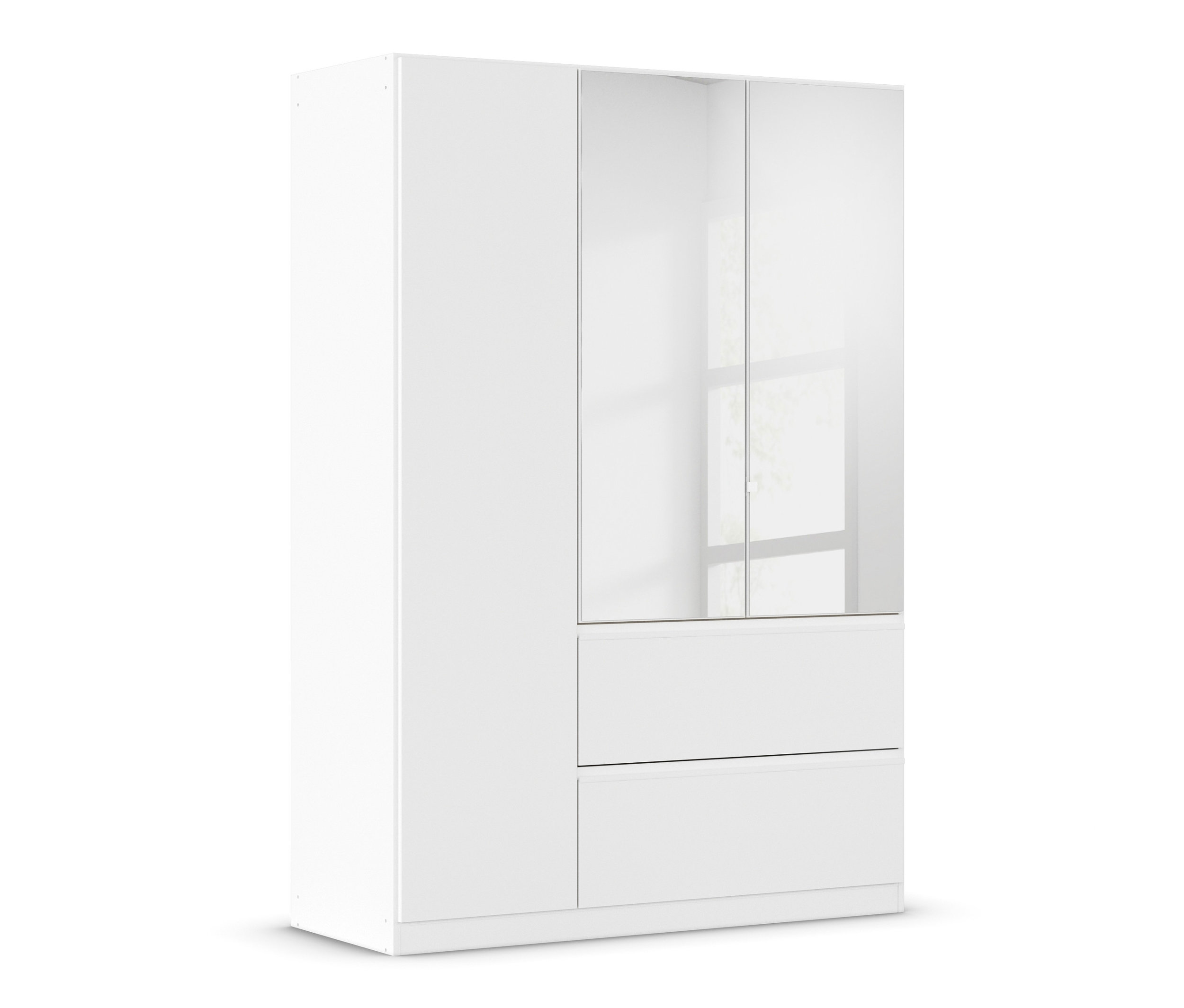 rauch Drehtürenschrank 3-türig mit Spiegel »Joel« - 136x54x197cm - weiß - Holz / Holz