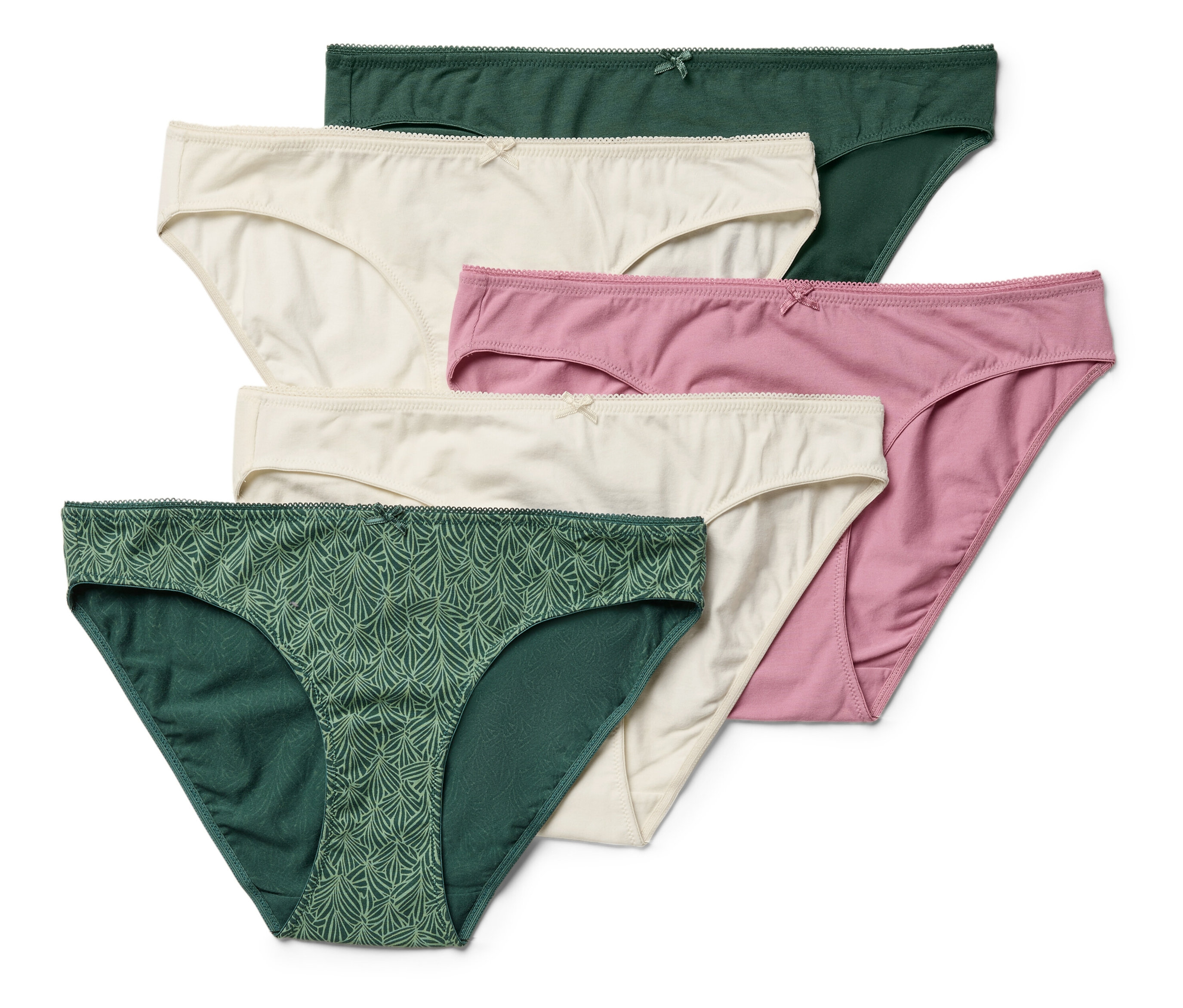 Tchibo - 5 Slips - Damen - Gr. XS - dunkelgrün