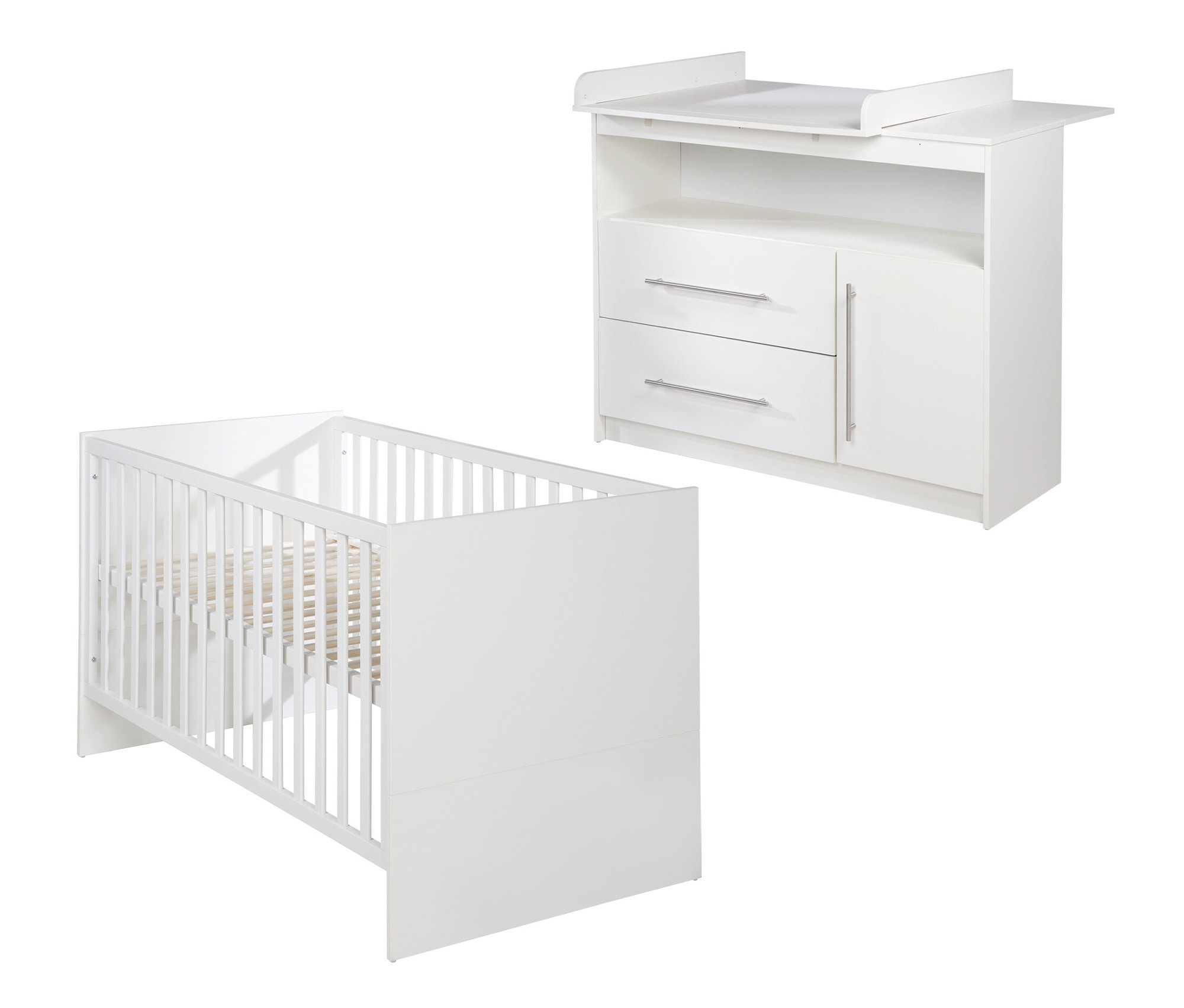 roba Kinderzimmer-Set »Maren« mit breiter Wickelkommode - 117x75x98cm - weiß - Holz / Metall