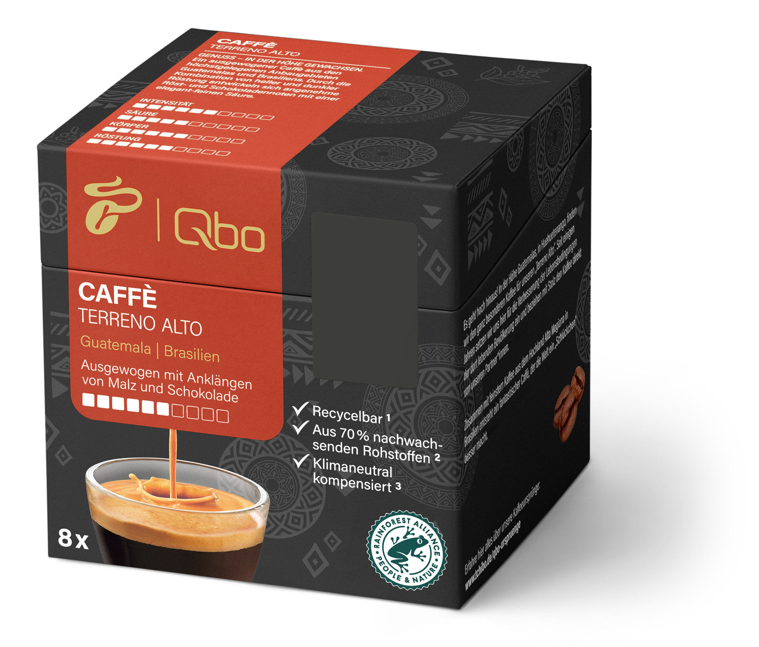 Qbo Caffè Terreno Alto - 8 Kapseln - Intensität: 6/10