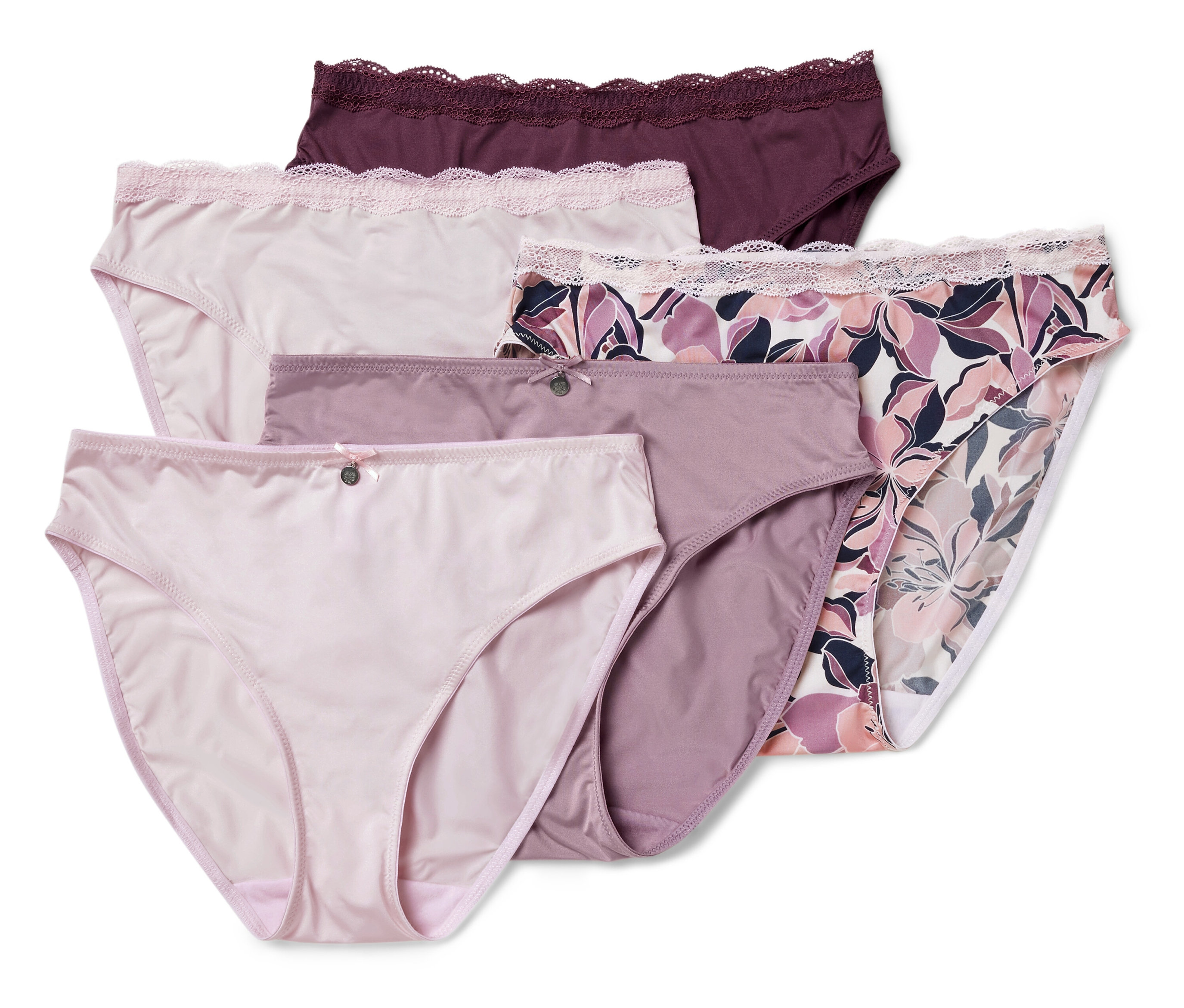 Tchibo - 5 Slips - Damen - Gr. S - dunkellila