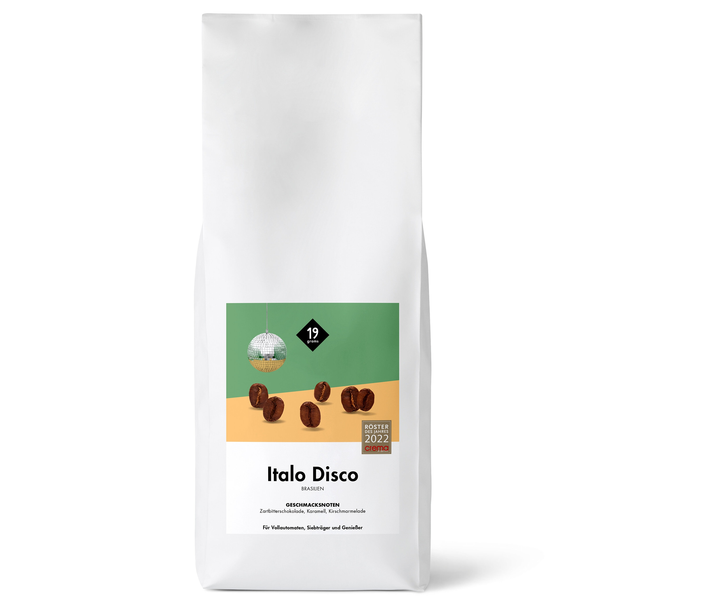 19grams - Italo Disco Espresso - 1 kg Ganze Bohne - Intensität: 5/6