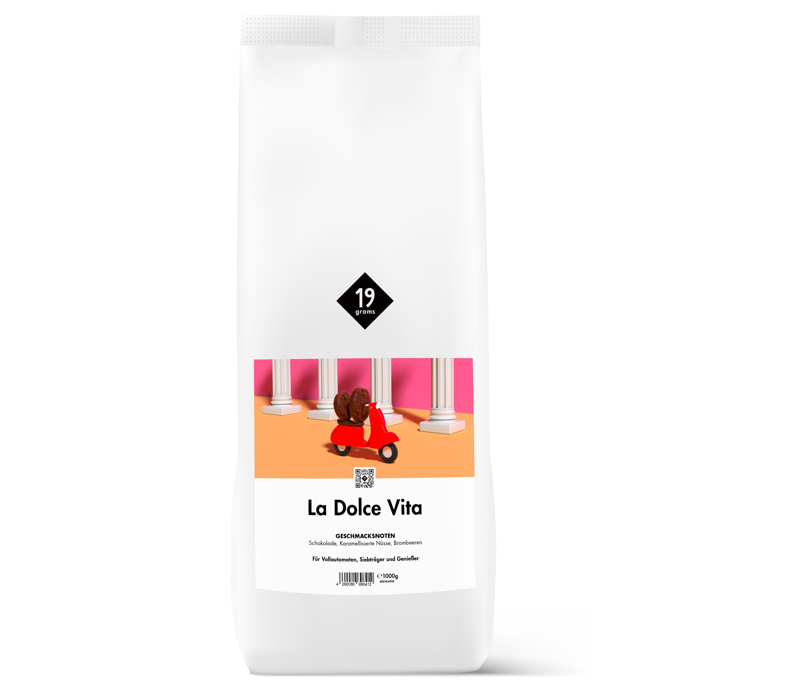 19grams - Dolce Vita Espresso - 1 kg Ganze Bohne - Intensität: 5/6