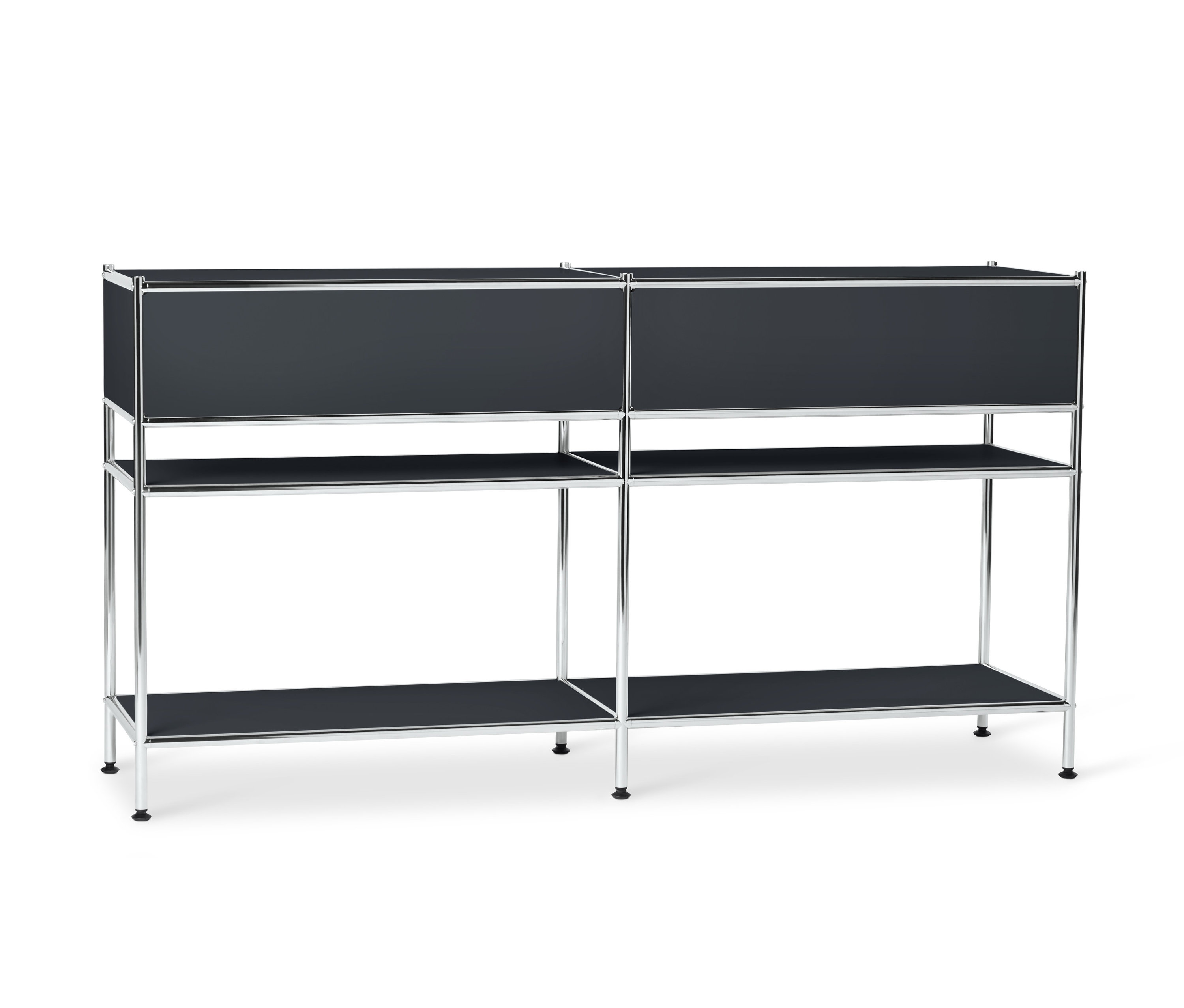 Tchibo - Konsole Metall »Cn3« mit 2 Schubladen - 152x40x82cm - schwarz - Metall / Stahl / Aluminium