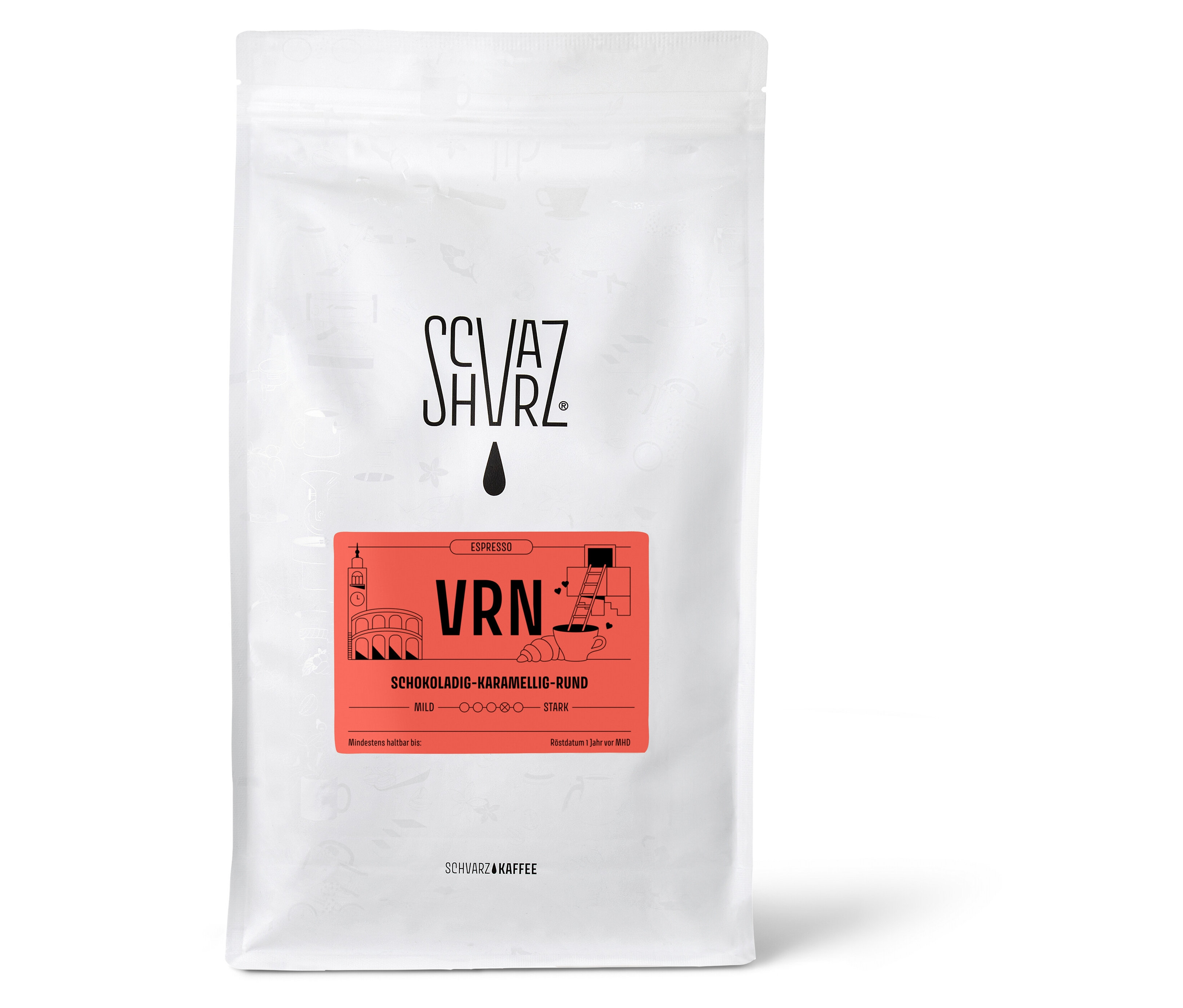 Schvarz - VRN Espresso - 1 kg Ganze Bohne - Intensität: 4/6