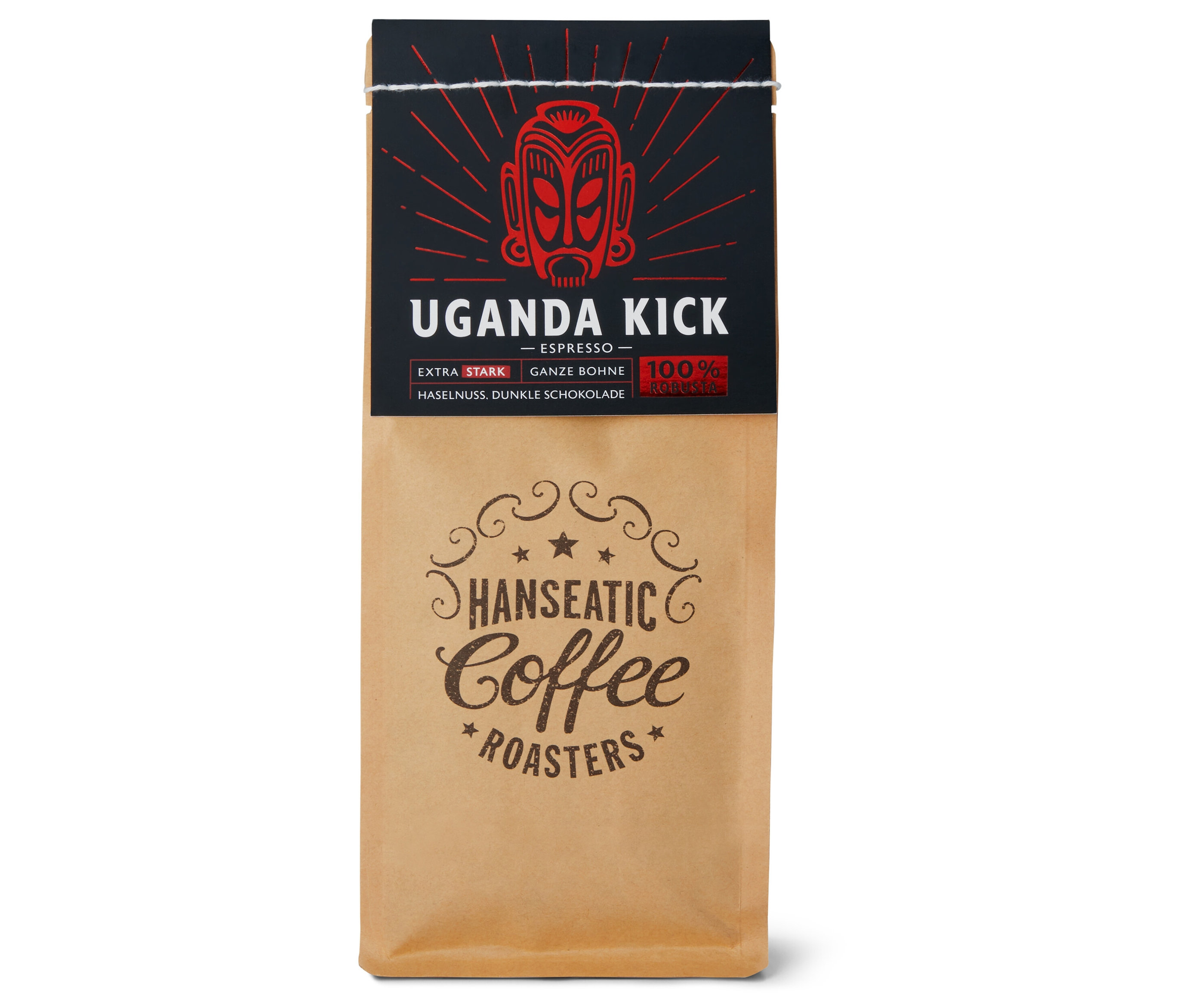Hanseatic - Uganda Kick Espresso - 250 g Ganze Bohne - Intensität: 6/6