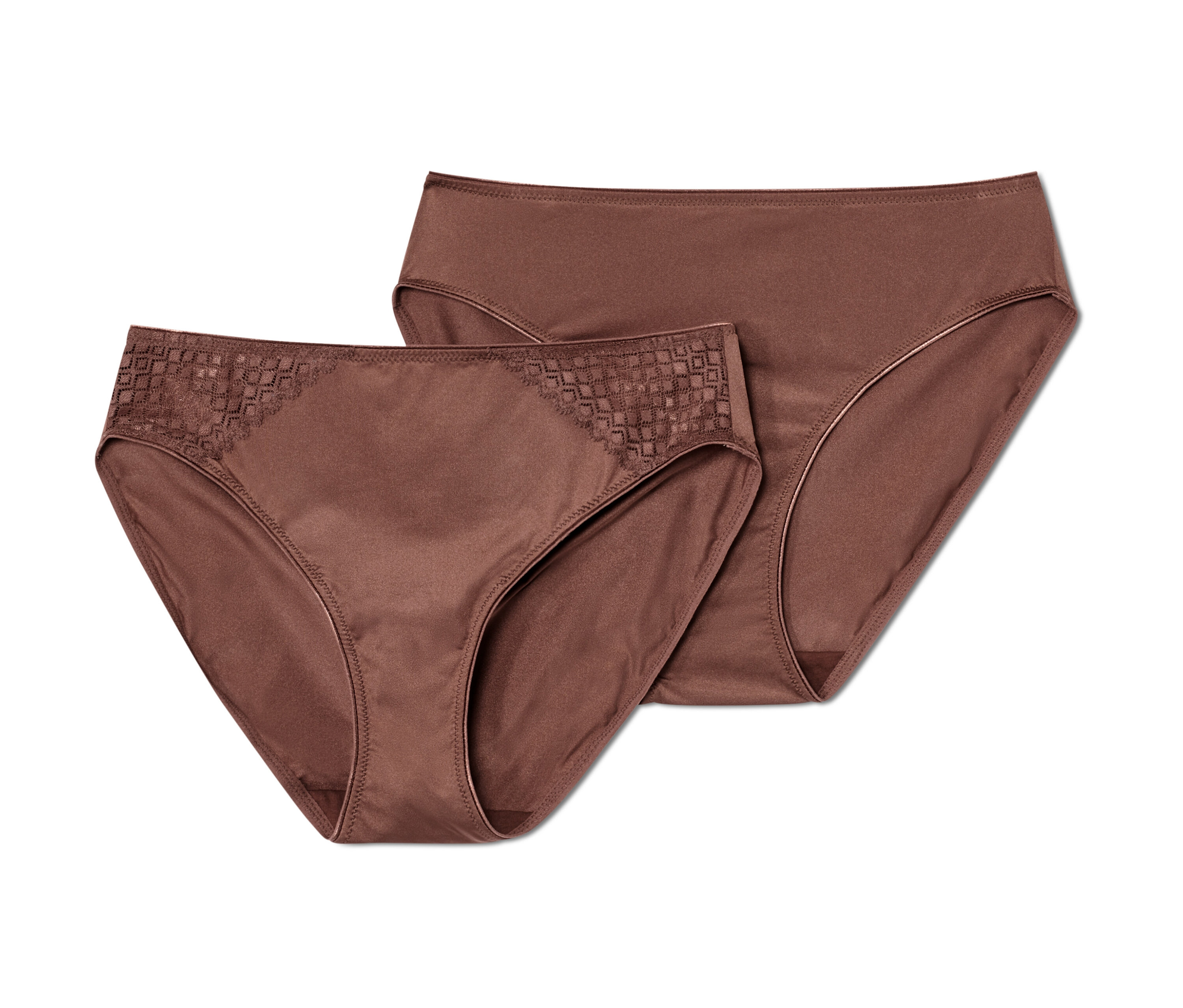 Tchibo - 2 Slips - Damen - Gr. S - braun