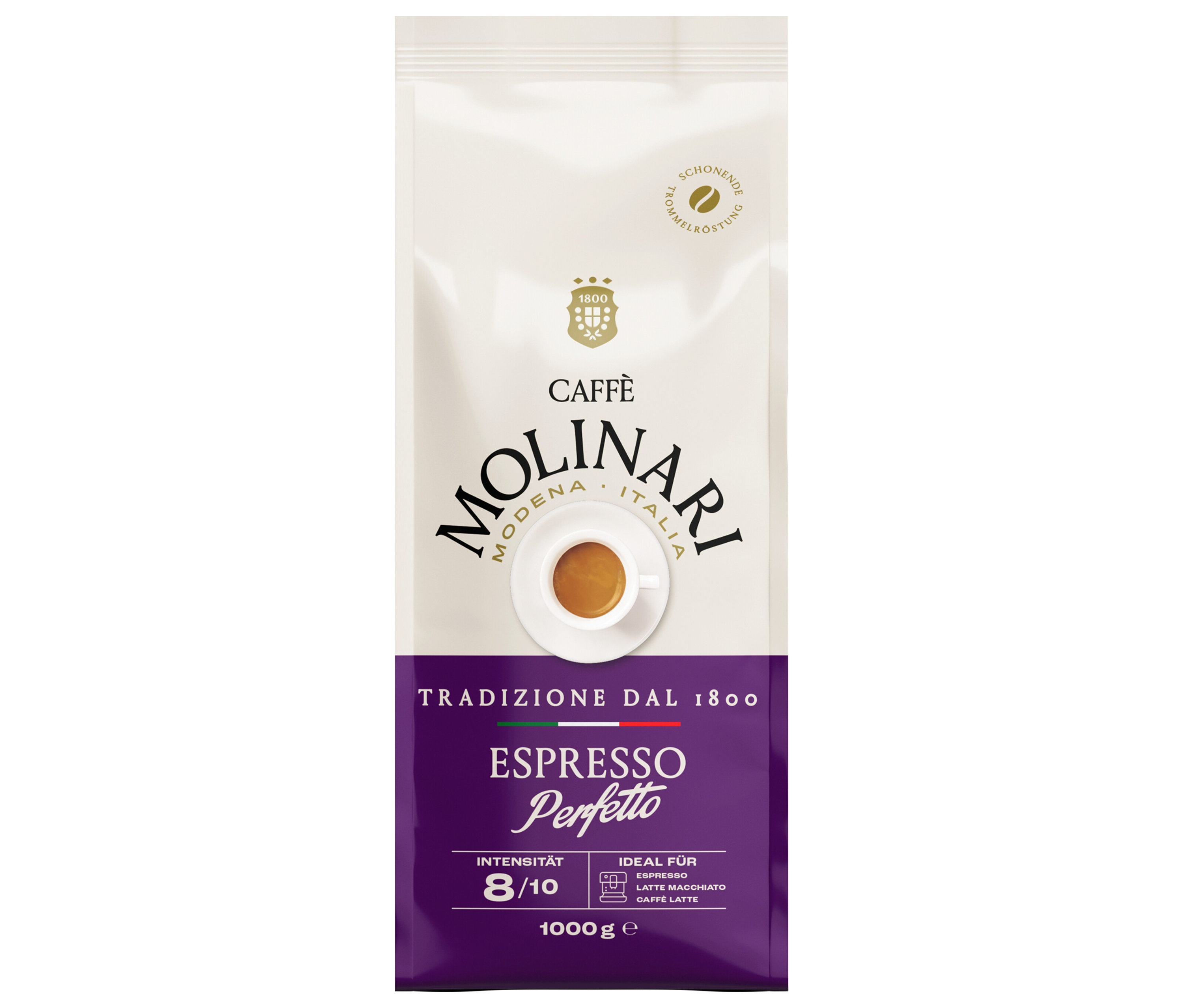 Caffè Molinari Espresso Perfetto - 1 kg Ganze Bohne - Intensität: 8/10