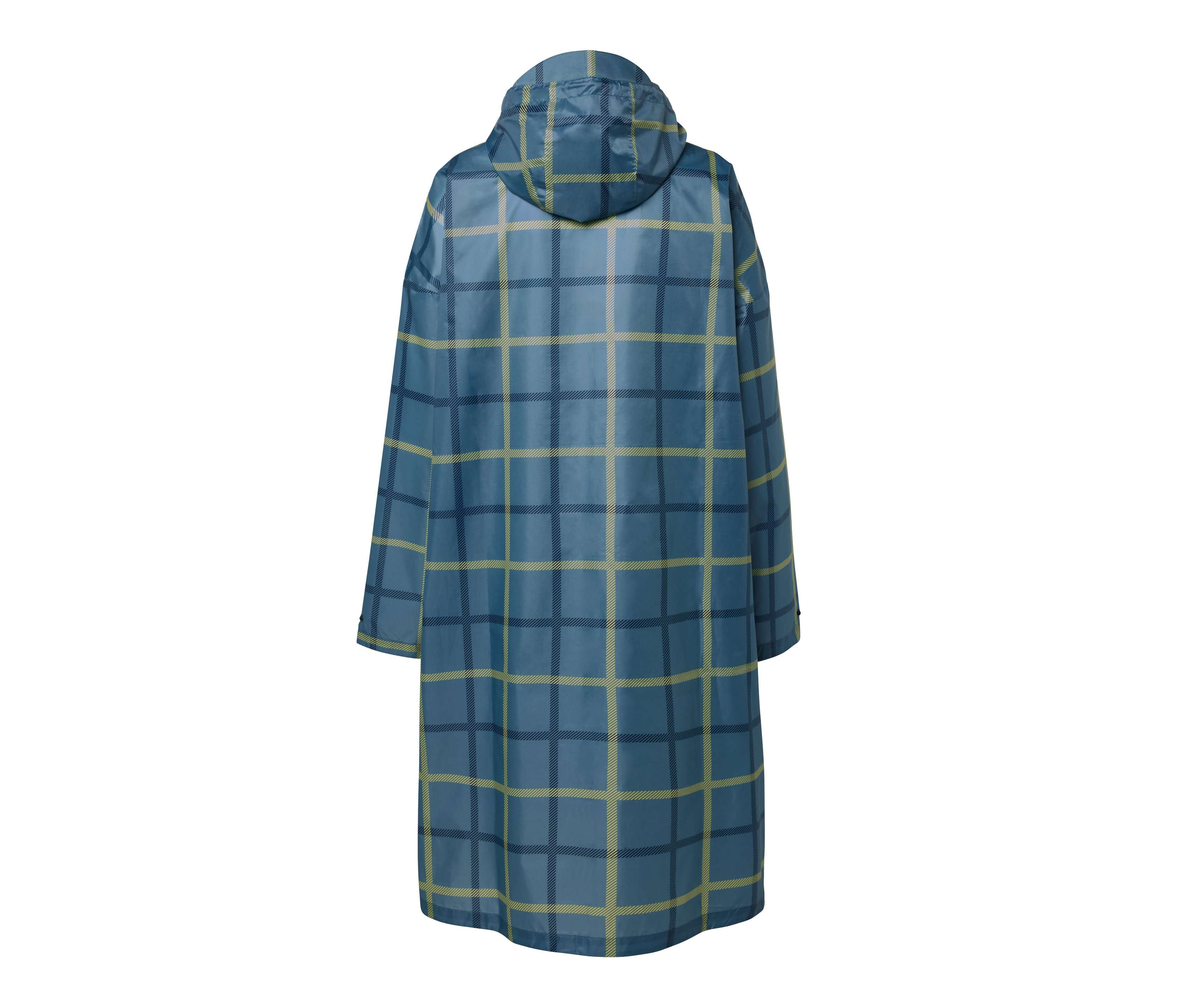 Tchibo - Regenponcho mit Ärmeln - Damen - Gr. S/M - graublau/kariert