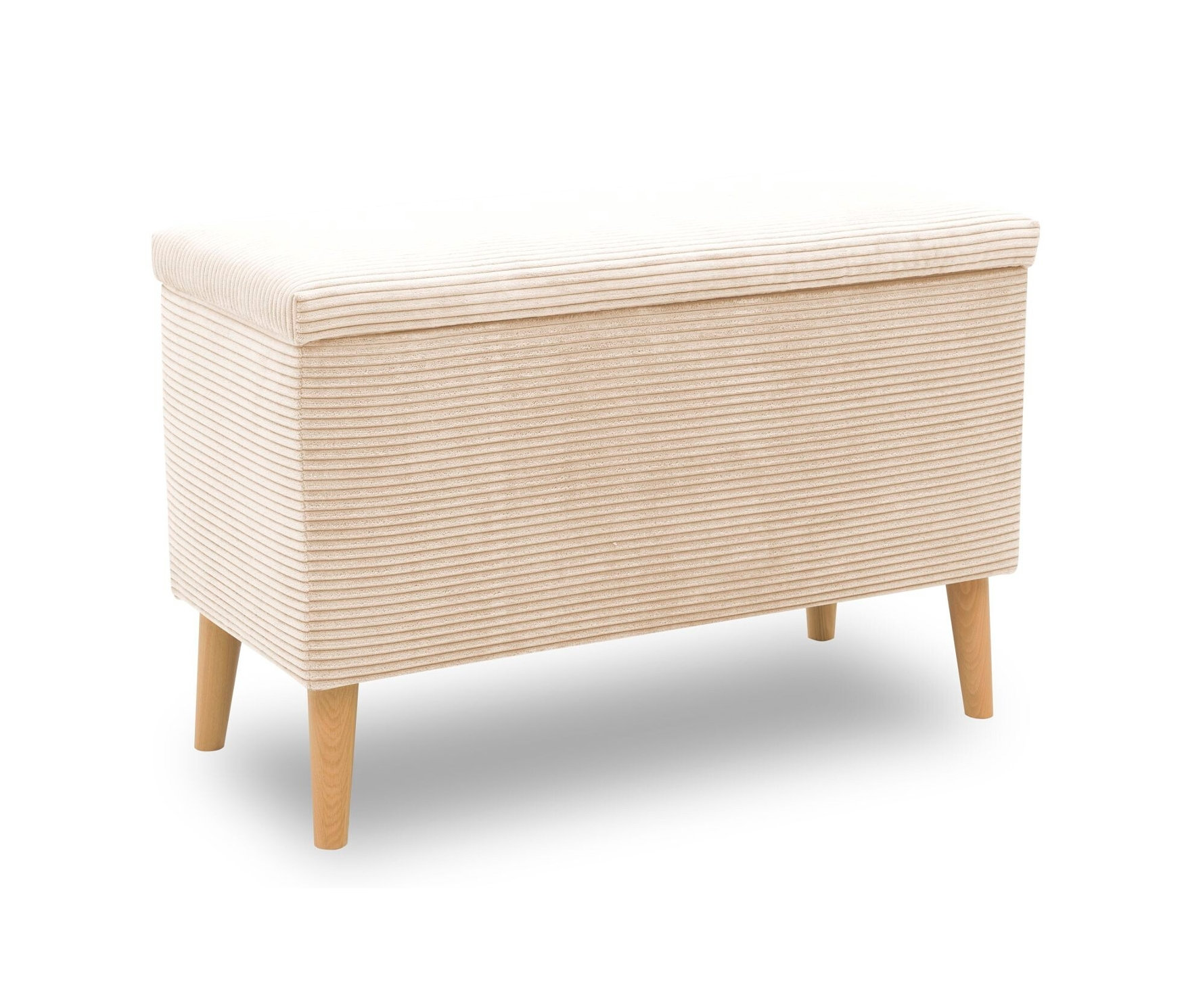 Domo Hocker »Kopenhagen« mit Staufach - 91x41x58cm - creme - Polyester / Holz / Holz