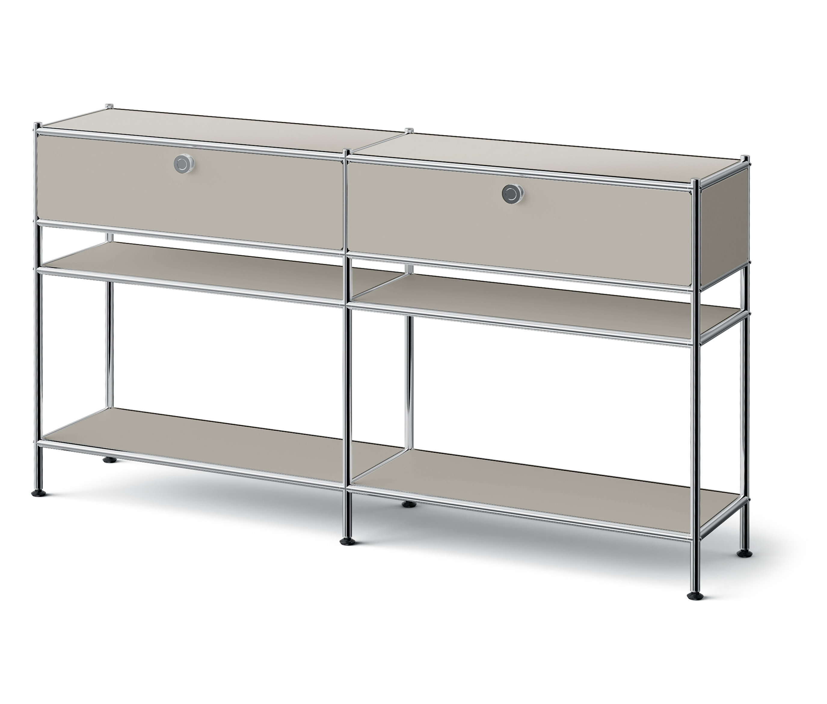 Tchibo - Metall-Konsole »Cn3 Slim Line« mit 2 Schubladen - 152x30,5x82cm - hellgrau - Stahl / Aluminium / Kunststoff