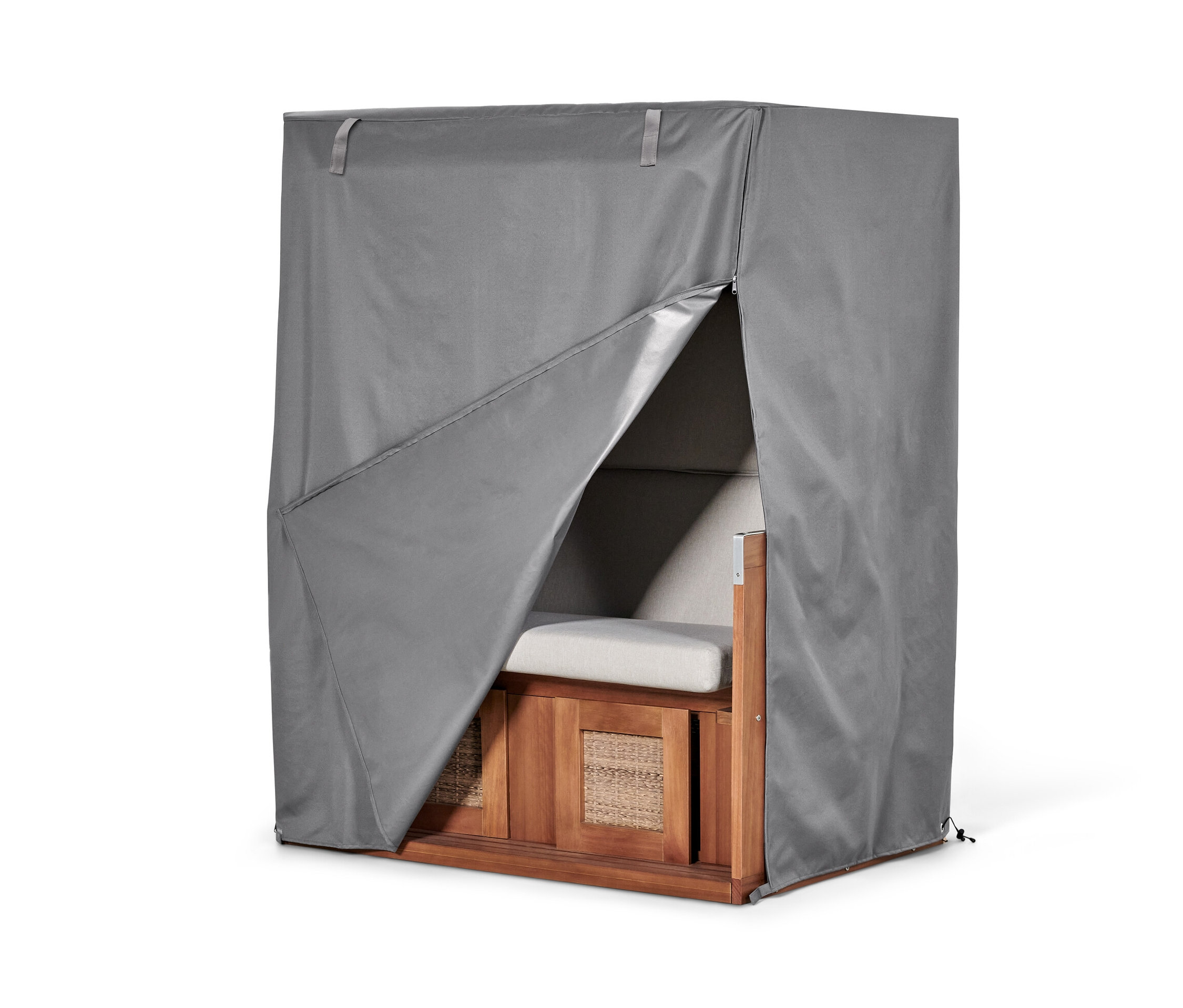 Tchibo - Premium-Abdeckhaube für Strandkorb XL - 125x90x155cm - grau - Polyester / Polyvinylchlorid / Edelstahl