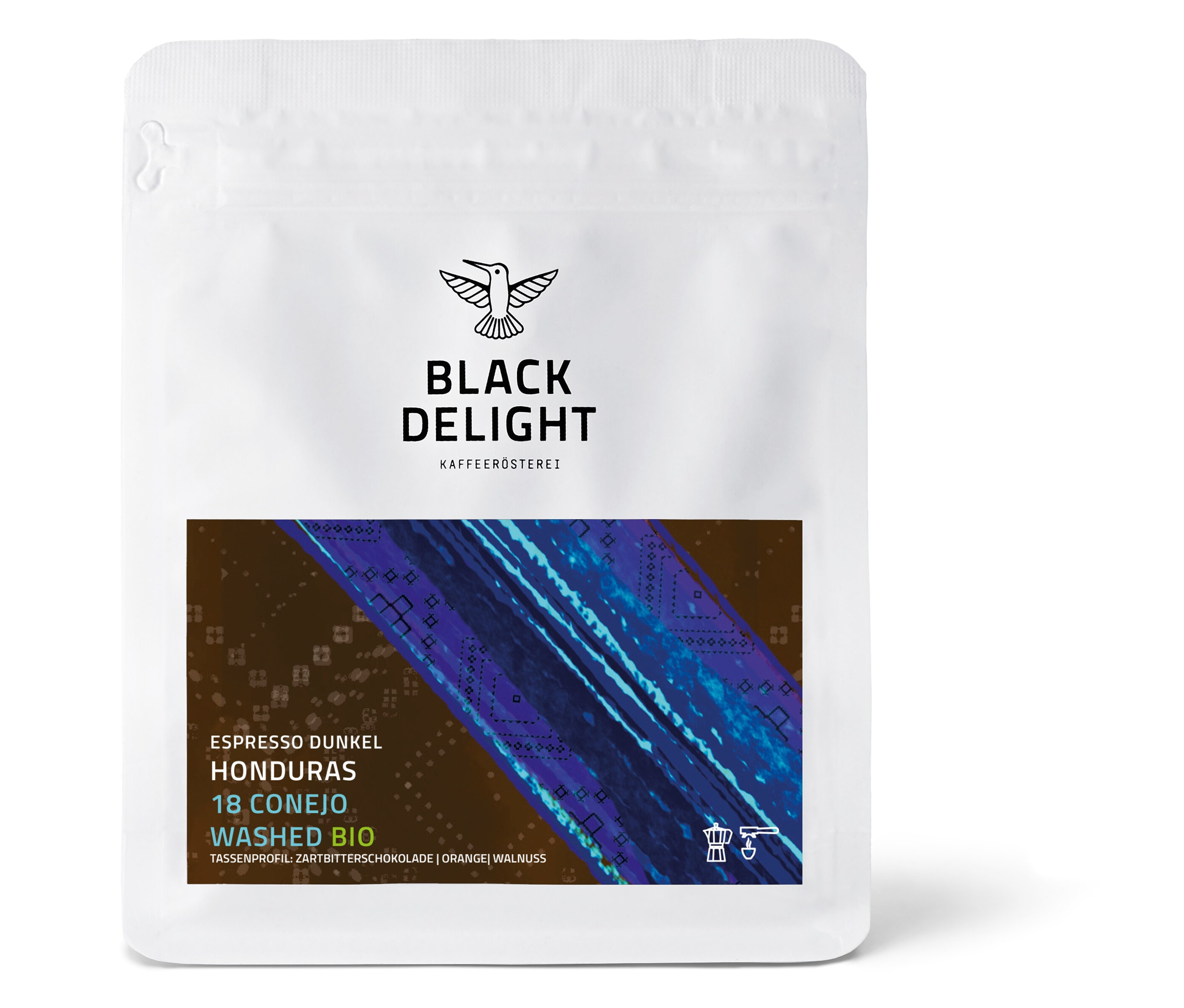 Black Delight - Honduras 18 Conejo Dunkel Bio Espresso - 250 g Ganze Bohne - Intensität: 4/6