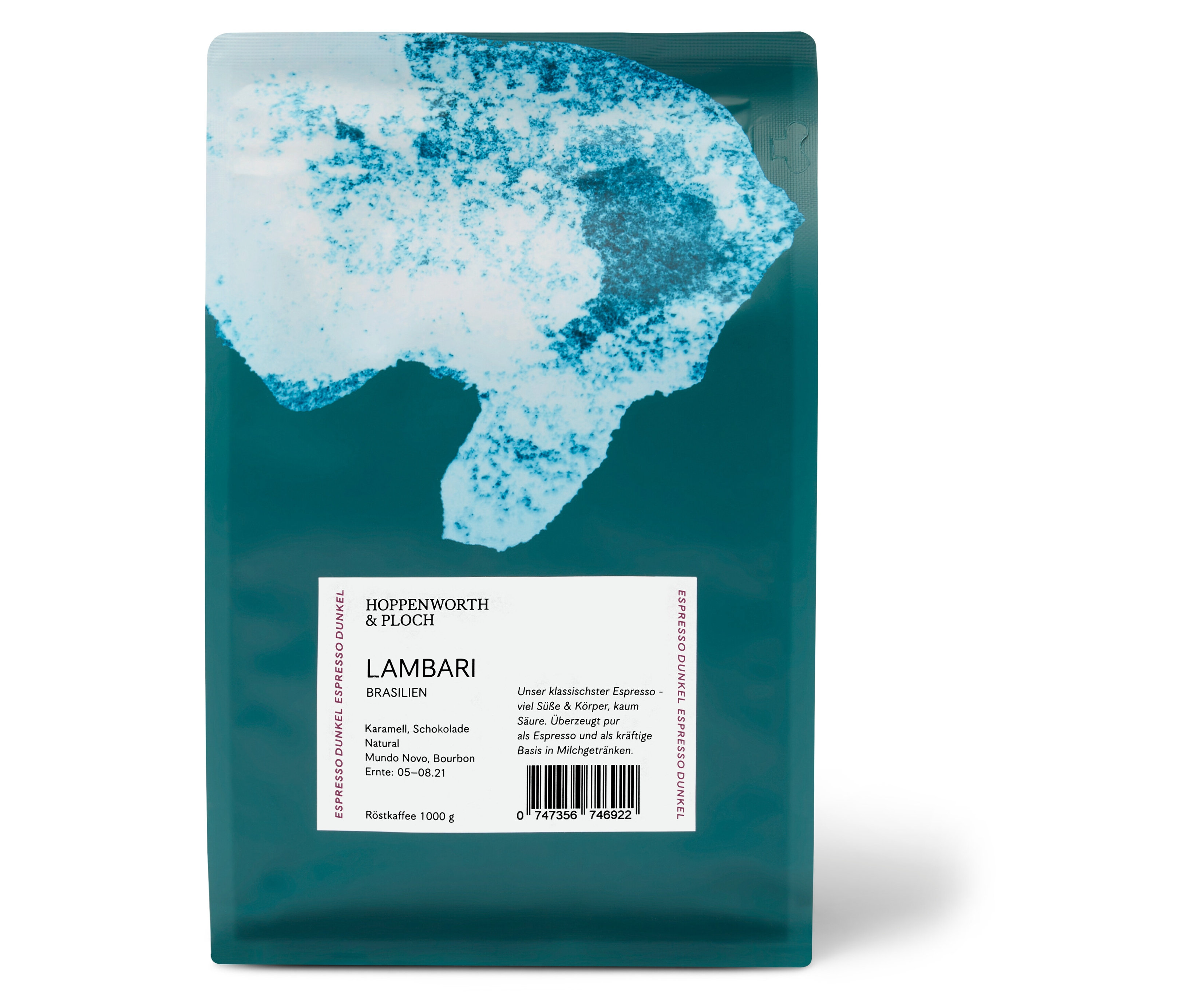 Hoppenworth & Ploch - Lambari Espresso - 1 kg Ganze Bohne - Intensität: 4/6