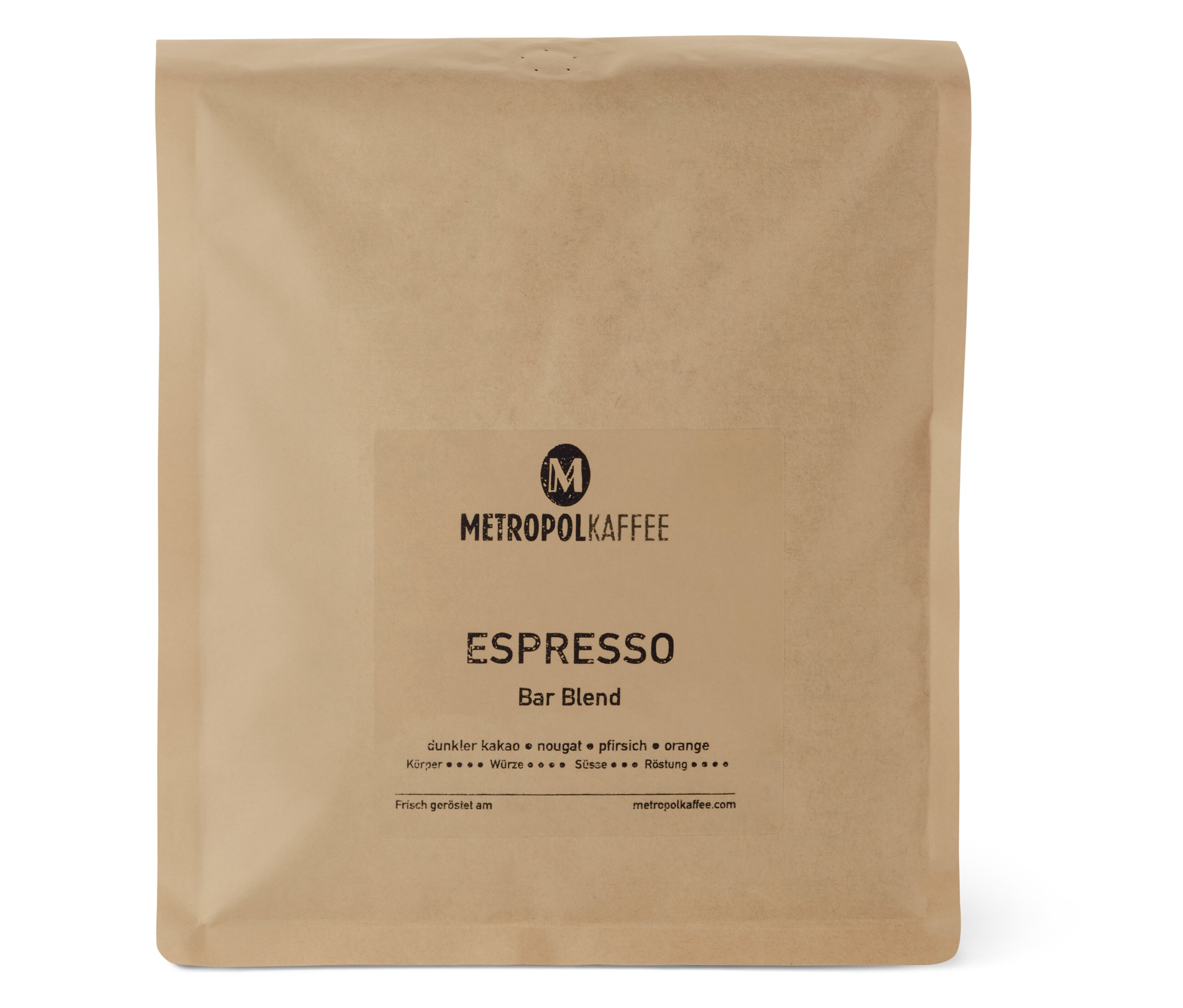 Metropol Kaffee - Espresso - 1 kg Ganze Bohne - Intensität: 4/6