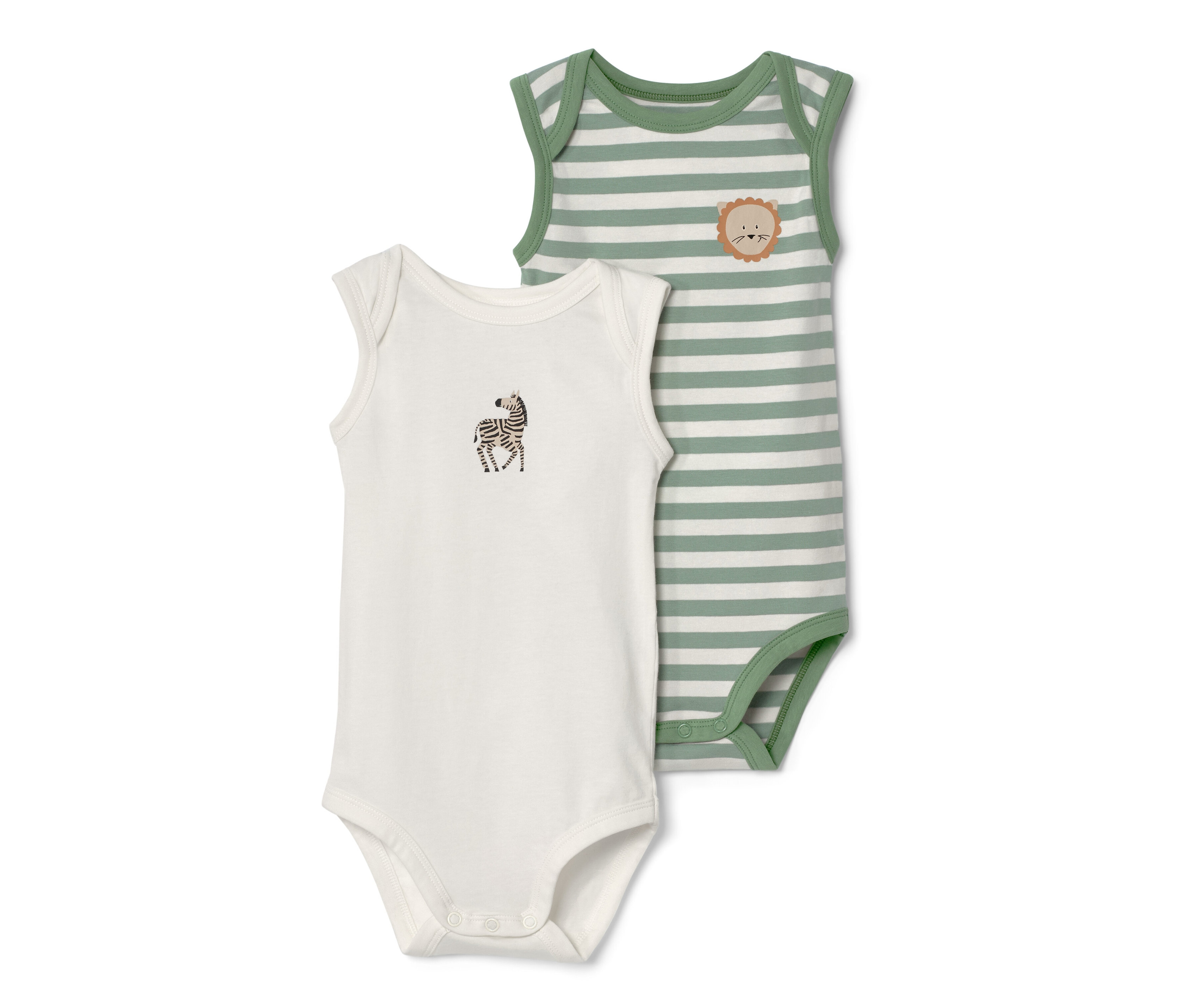 Tchibo - 2 Baby-Bodys mit Mitwachsfunktion - Baby - Gr. 74/80 - weiß/print