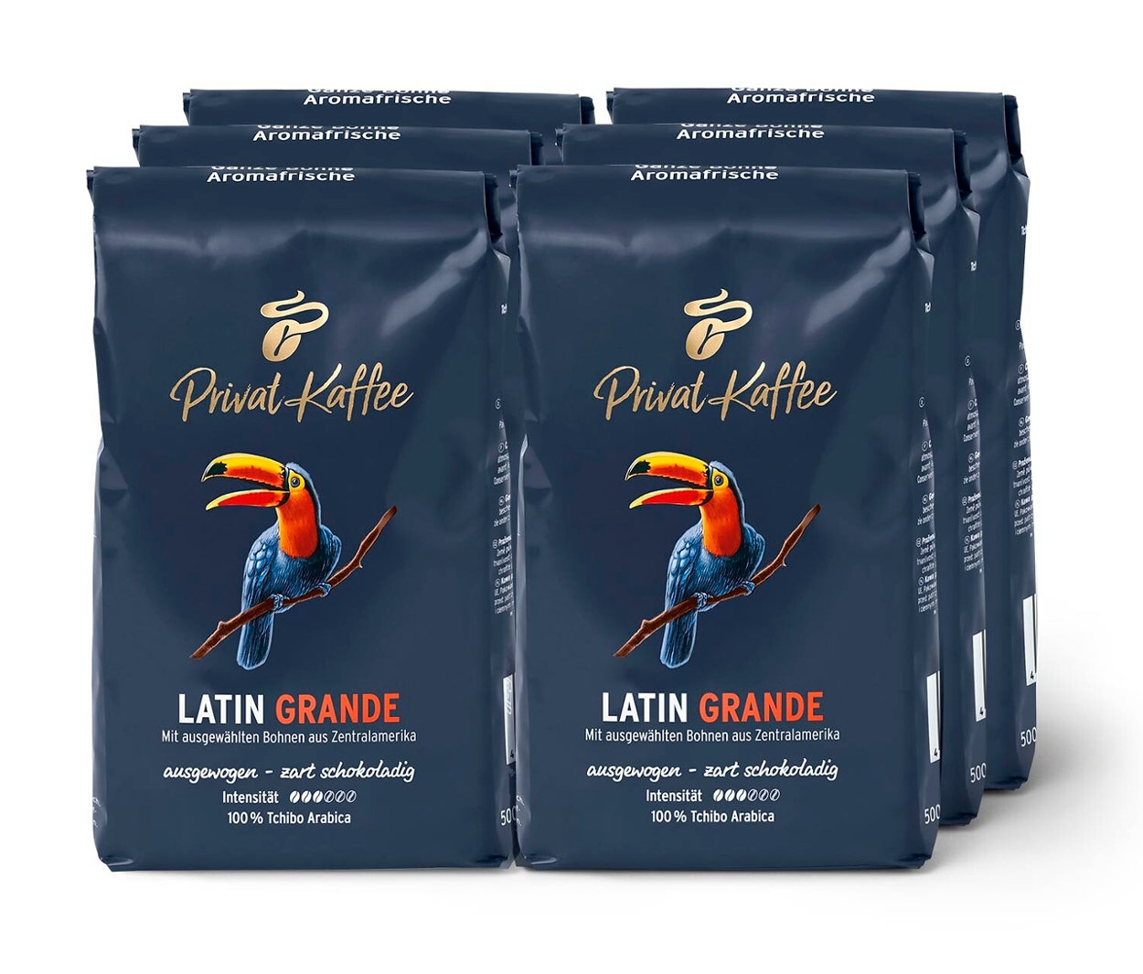 Tchibo - Privat Kaffee Latin Grande - 6 x 500 g Ganze Bohne - Intensität: 3/6
