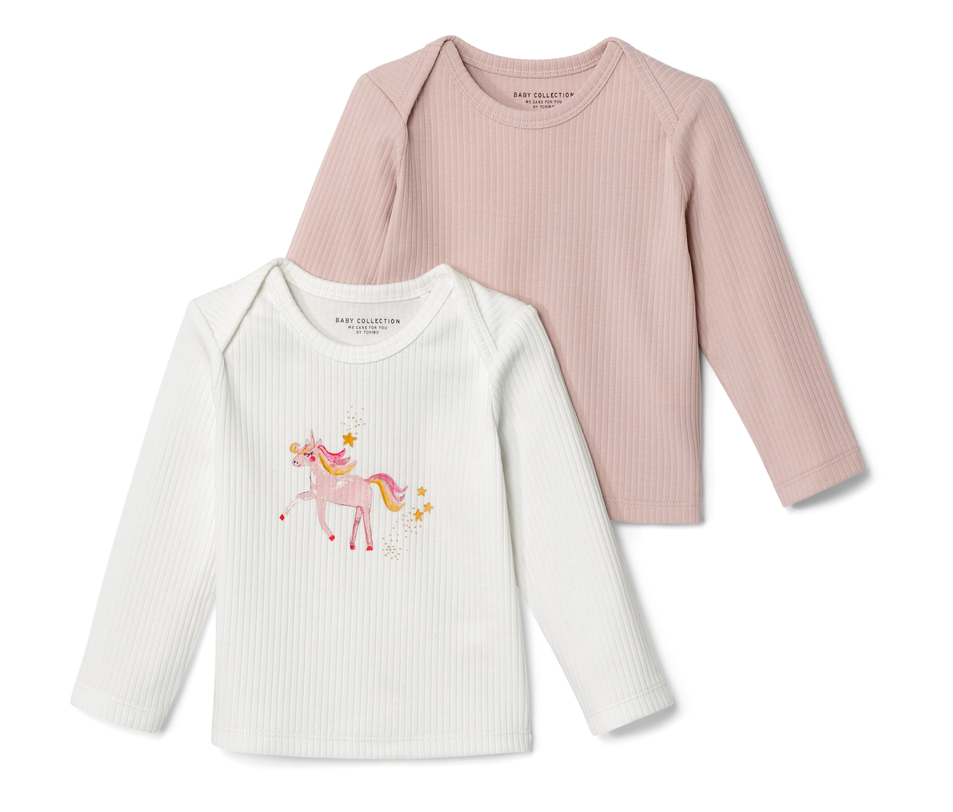 Tchibo - 2 Baby-Rippshirts - Baby - Gr. 86/92 - weiß
