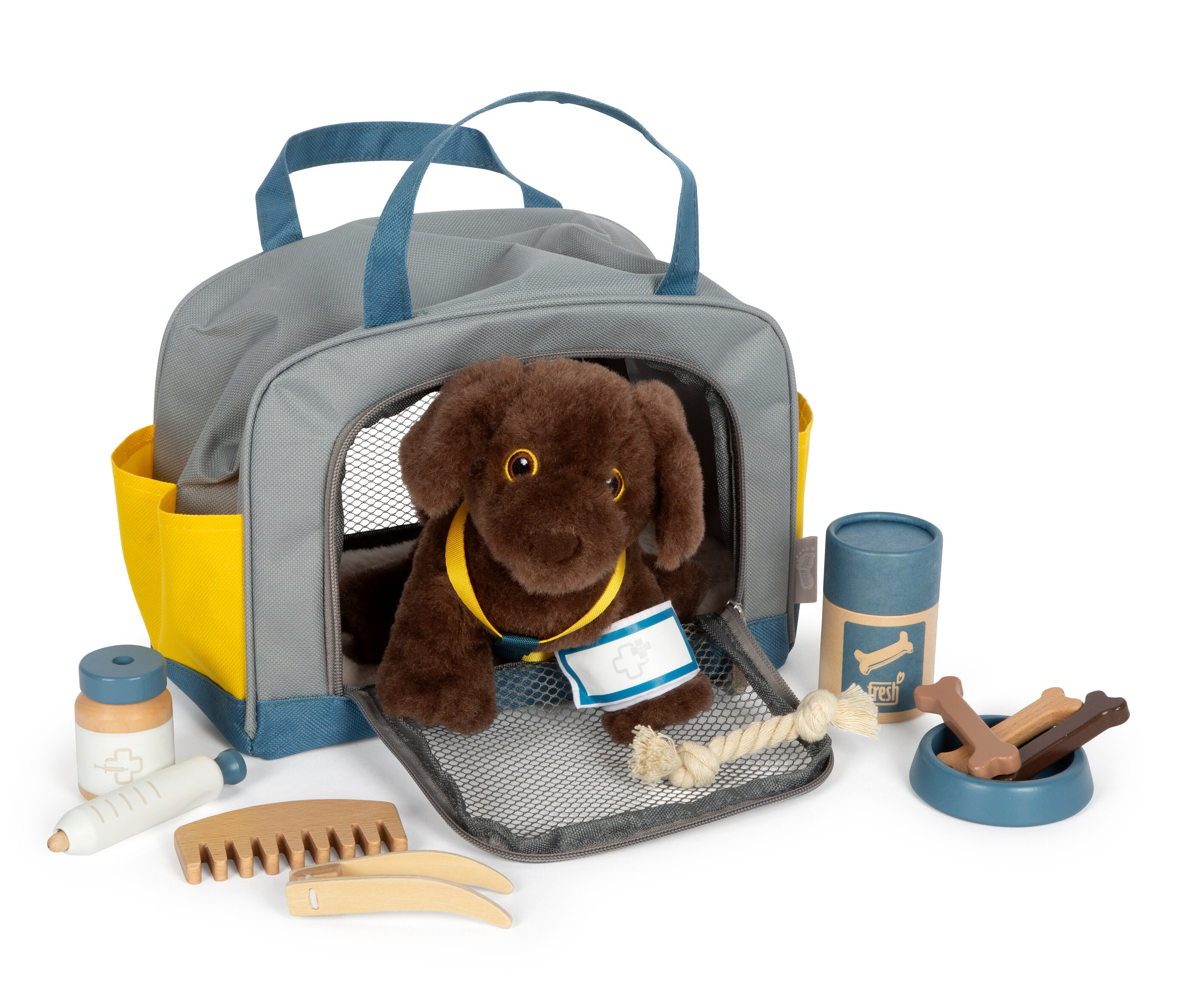 small foot Hund mit Tasche und Pflege-Set - mehrfarbig