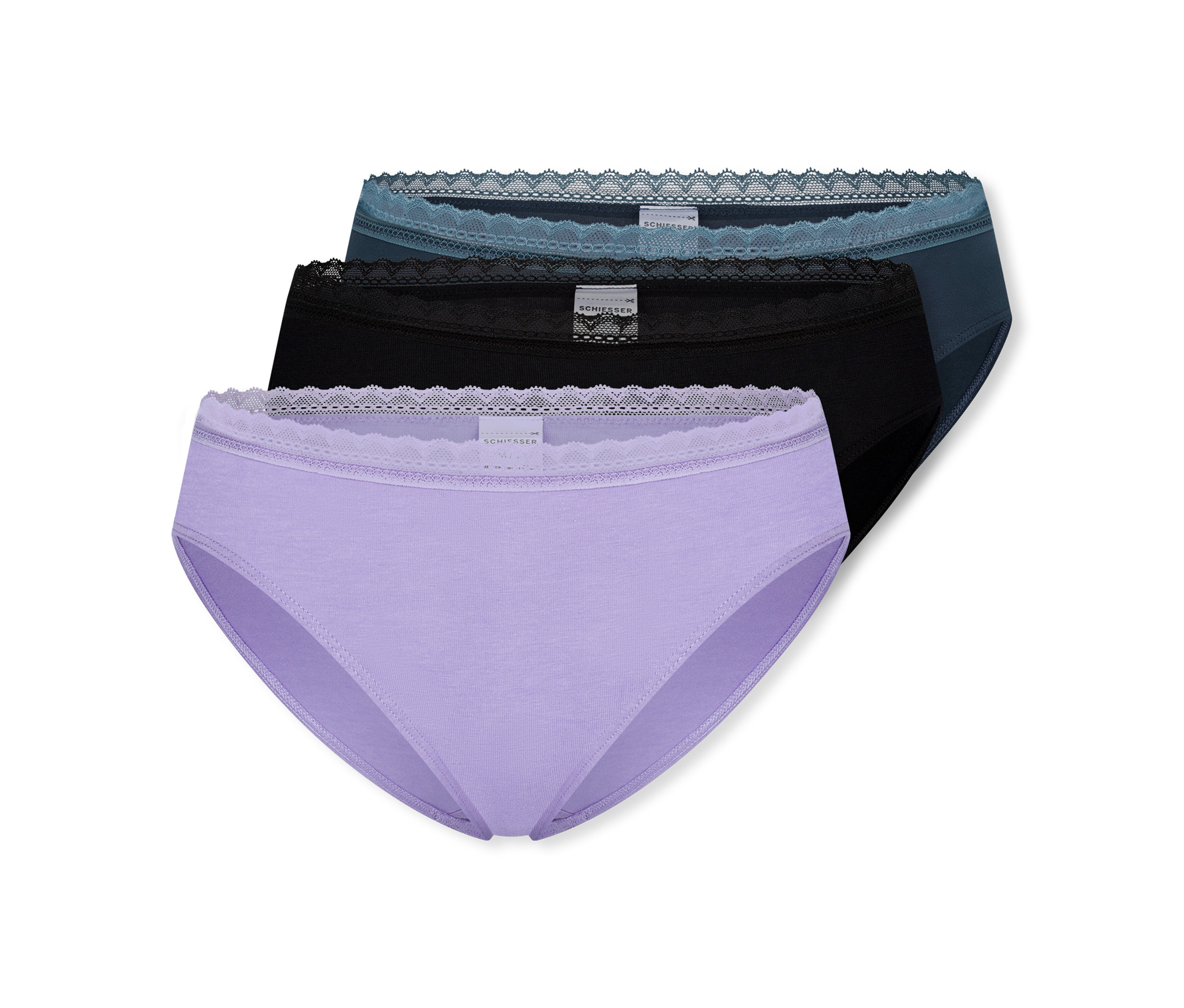 3 Schiesser Rio-Slips - Damen - Gr. 36 - dunkelblau