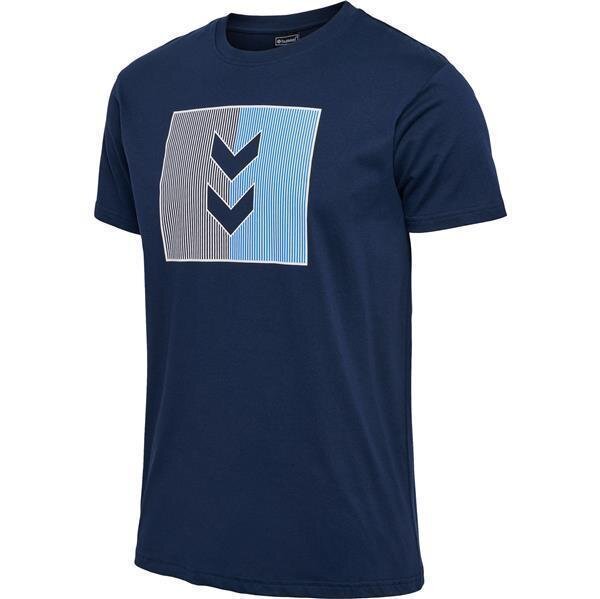 Hummel hmlACTIVE STRIPE CO TEE S/S - DRESS BLUES - L
