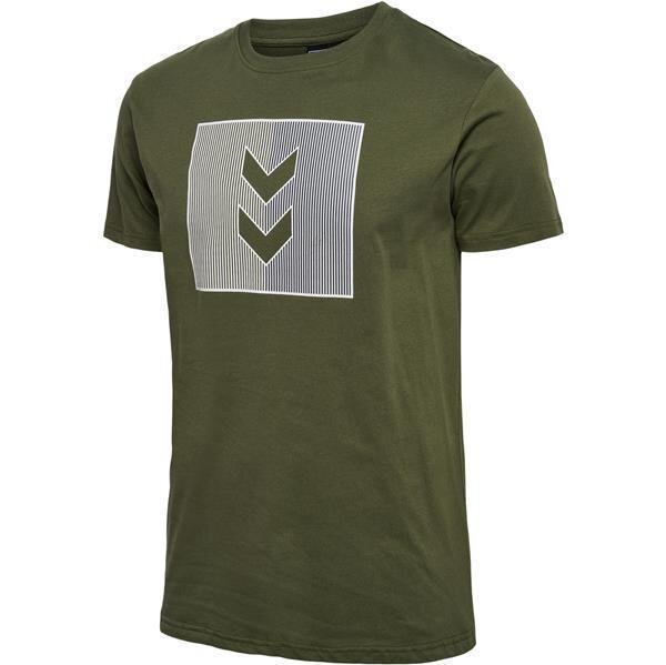 Hummel hmlACTIVE STRIPE CO TEE S/S - OLIVE NIGHT - 2XL