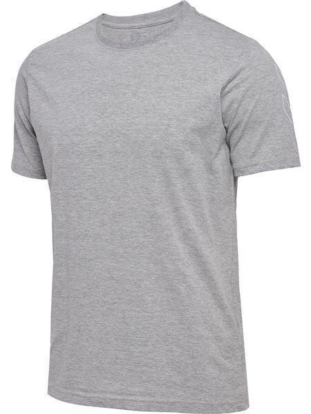 HUMMEL hmlELEMENTAL CHEVRON COTTON TEE - GREY MELANGE - 2XL