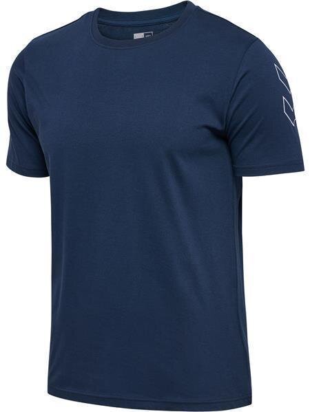 HUMMEL hmlELEMENTAL CHEVRON COTTON TEE - DRESS BLUES - S
