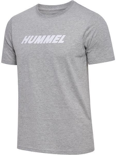 HUMMEL hmlELEMENTAL LOGO COTTON TEE - GREY MELANGE - XL