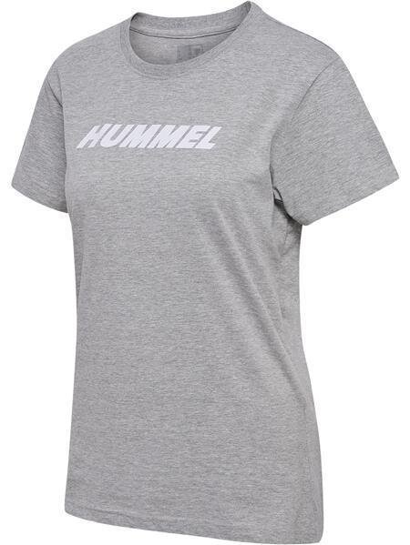 HUMMEL hmlELEMENTAL LOGO COTTON TEE WOMAN - GREY MELANGE - M