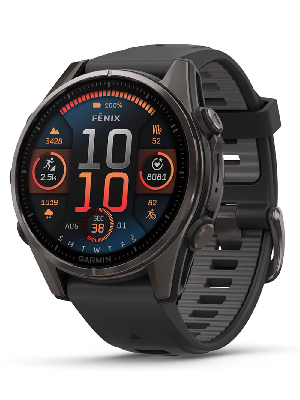 Garmin 010-02903-11 Herrenuhr fenix 8 AMOLED Saphirglas Silikonband 43mm 10ATM