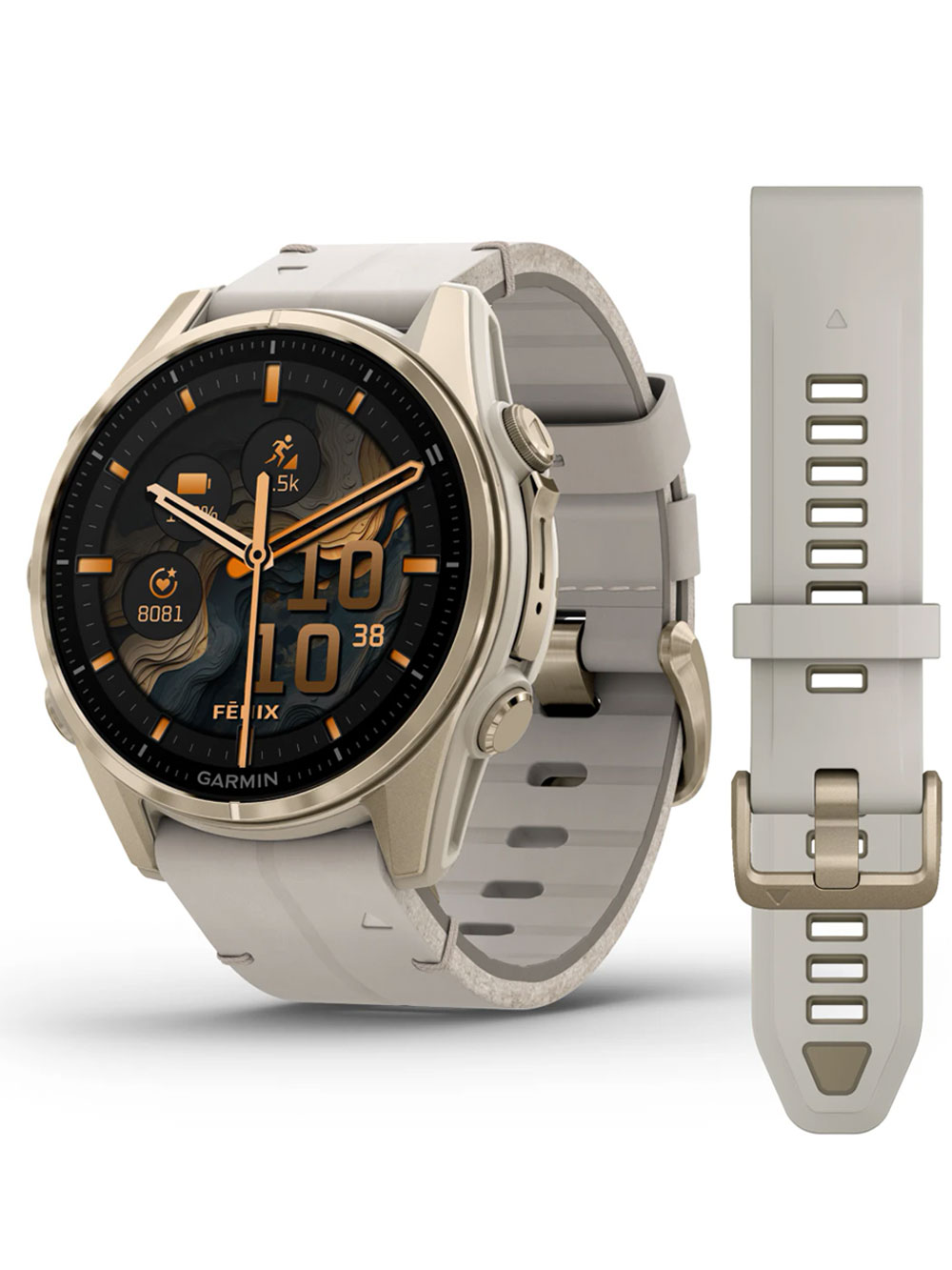 Garmin 010-02903-40 Herrenuhr fenix 8 AMOLED Saphirglas Silikonband 43mm 10ATMSet