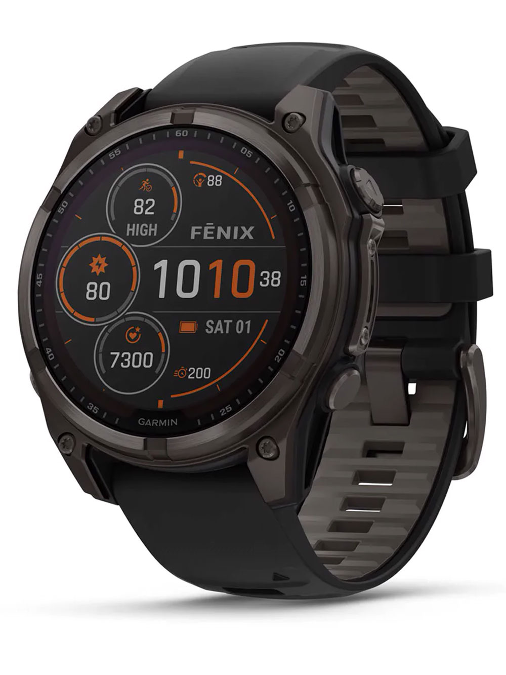 Garmin 010-02906-11 Herrenuhr fenix 8 Solar Saphirglas Silikonband 47mm 10ATM