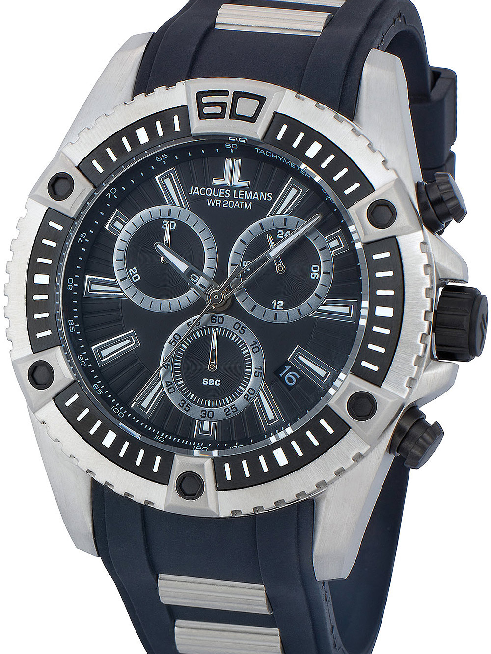 Jacques Lemans 1-1805B Liverpool Herrenuhr Chronograph 46mm 20ATM