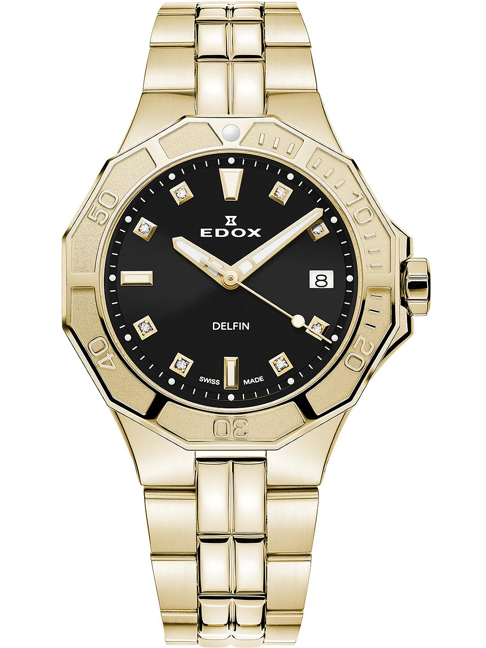Edox 53020-37JM-NID Delfin Diver Damenuhr 38mm 20ATM